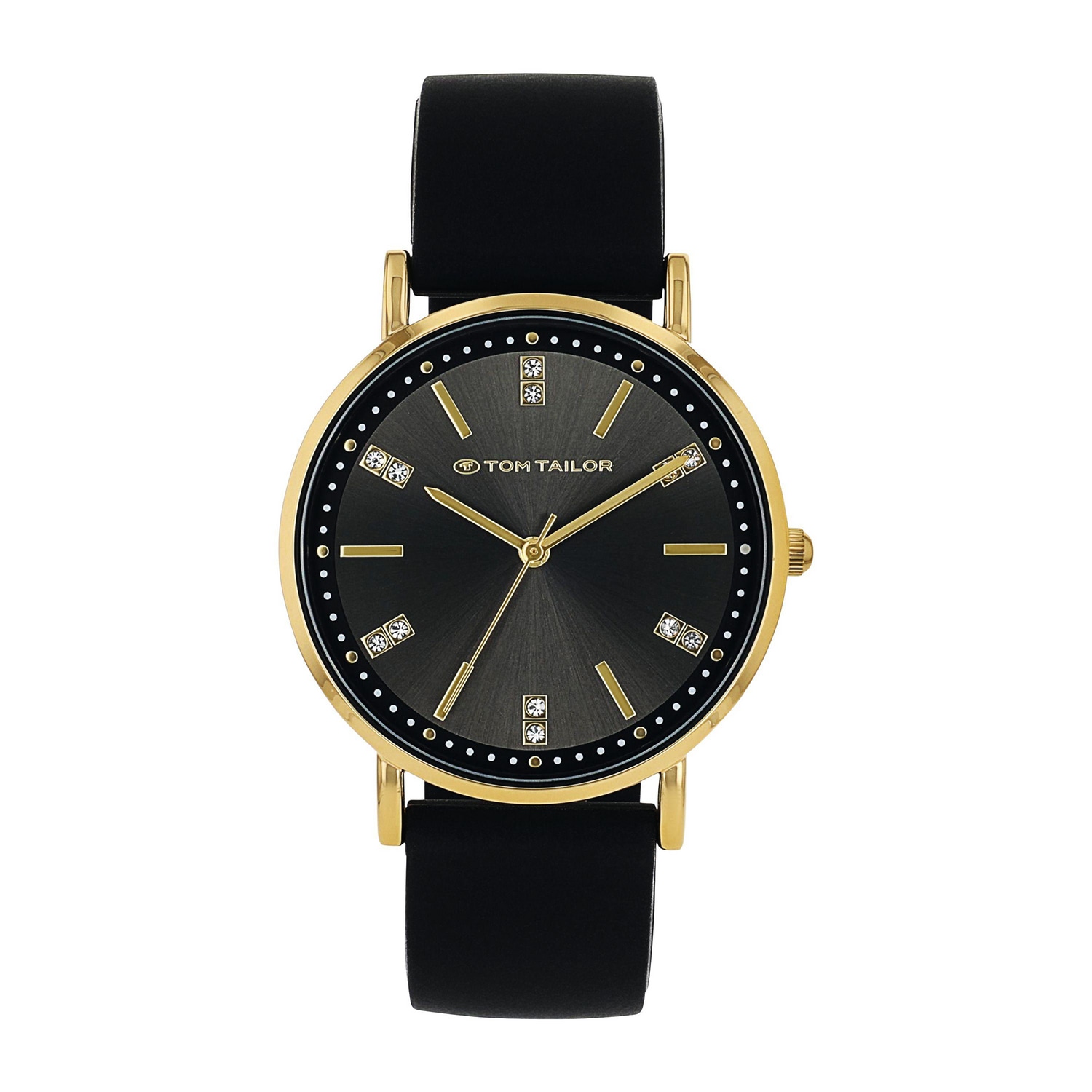 TOM TAILOR Quarzuhr Armbanduhr, Damenuhr, Silikonarmband, analog, Glassteine