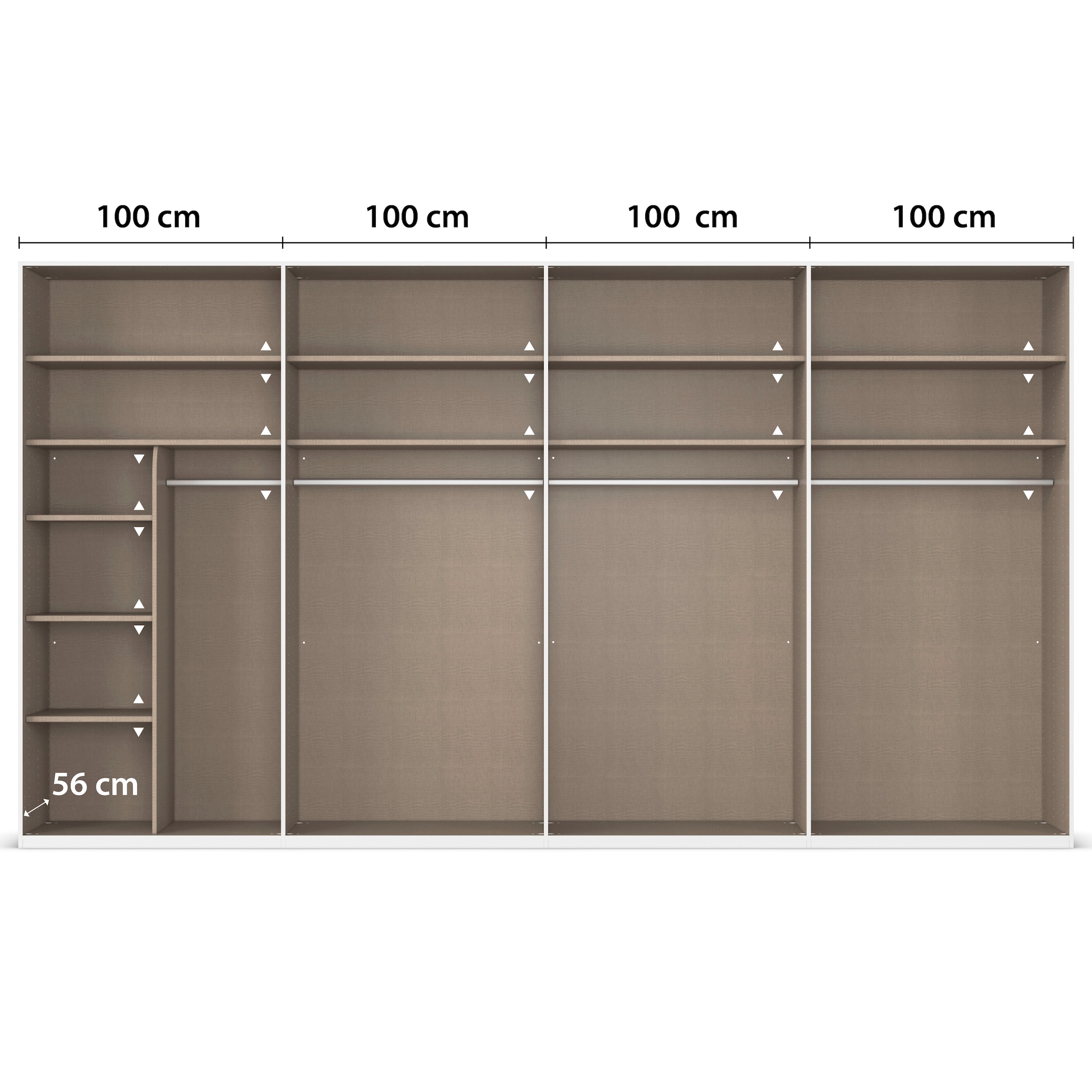 LeGer Home by Lena Gercke Kleiderschrank »Schrank Garderobe Ankleide Schlafzimmer Flur Serina«, (in 3 verschiedenen Ausstattungen BASIC/CLASSIC/PREMIUM), in 6 Breiten (101 - 401 cm) mit Front Glas oder Dekor MADE IN GERMANY