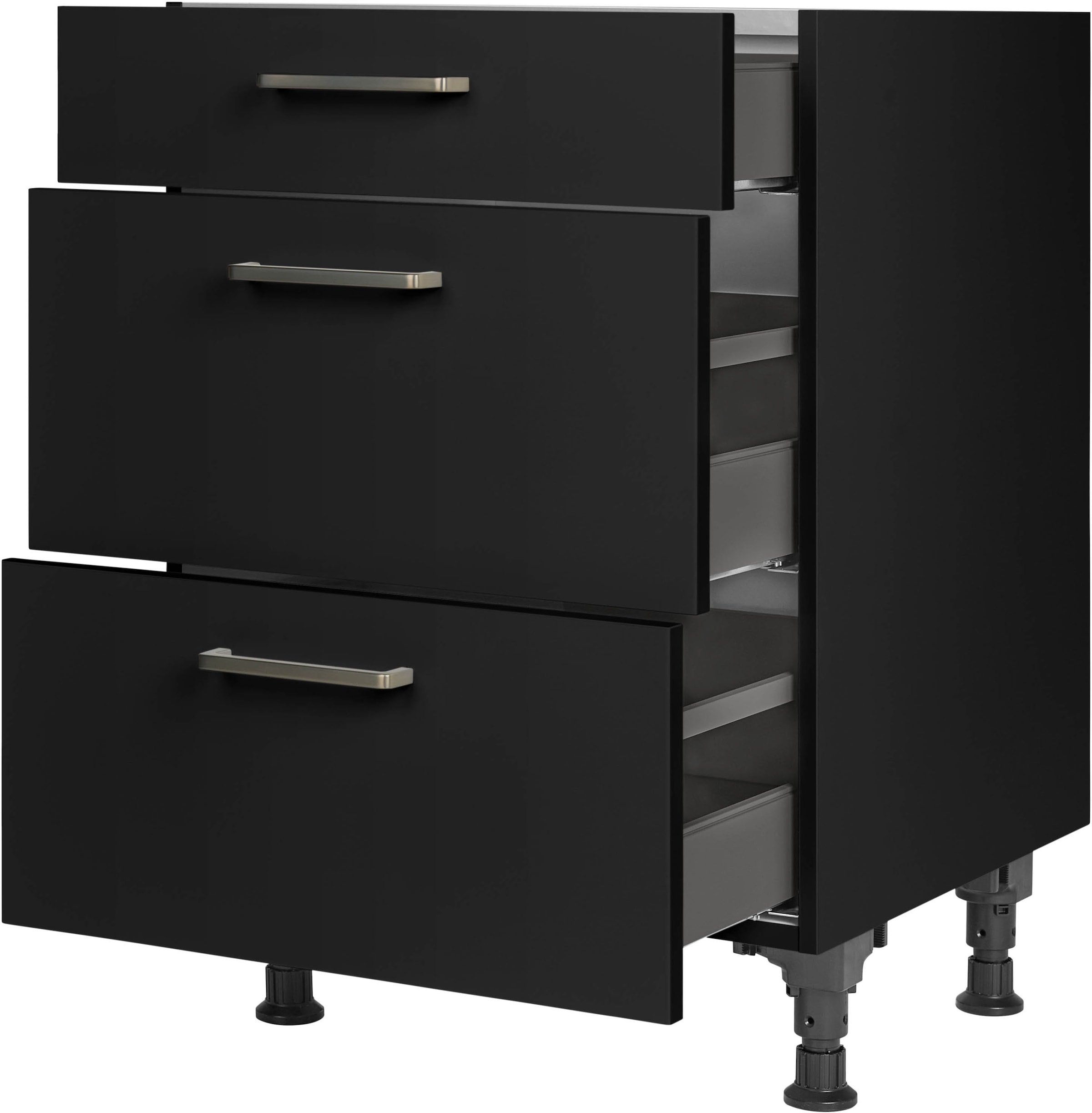 nobilia® Unterschrank »"Touch", vormontiert, mit höhenverstellbaren Sockelfüßen, in den«, Breiten 30, 45, 60 und 90 cm, mit Schubkasten und Auszügen
