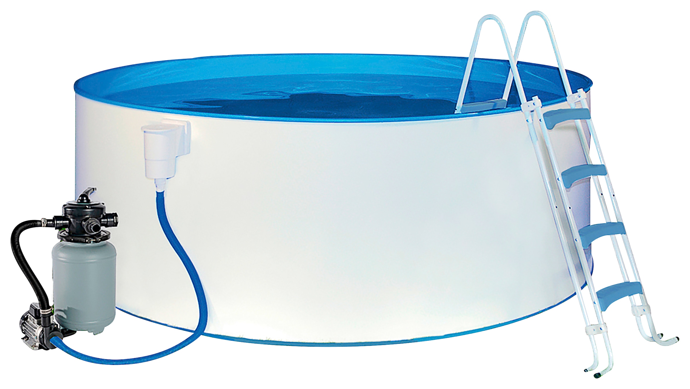 my POOL BWT Rundpool »inkl. LED-Scheinwerfer zur effektvollen Beleuchtung«, (Komplett-Set, 10 tlg.), mit umfangreichem Zubehör in zwei Größen