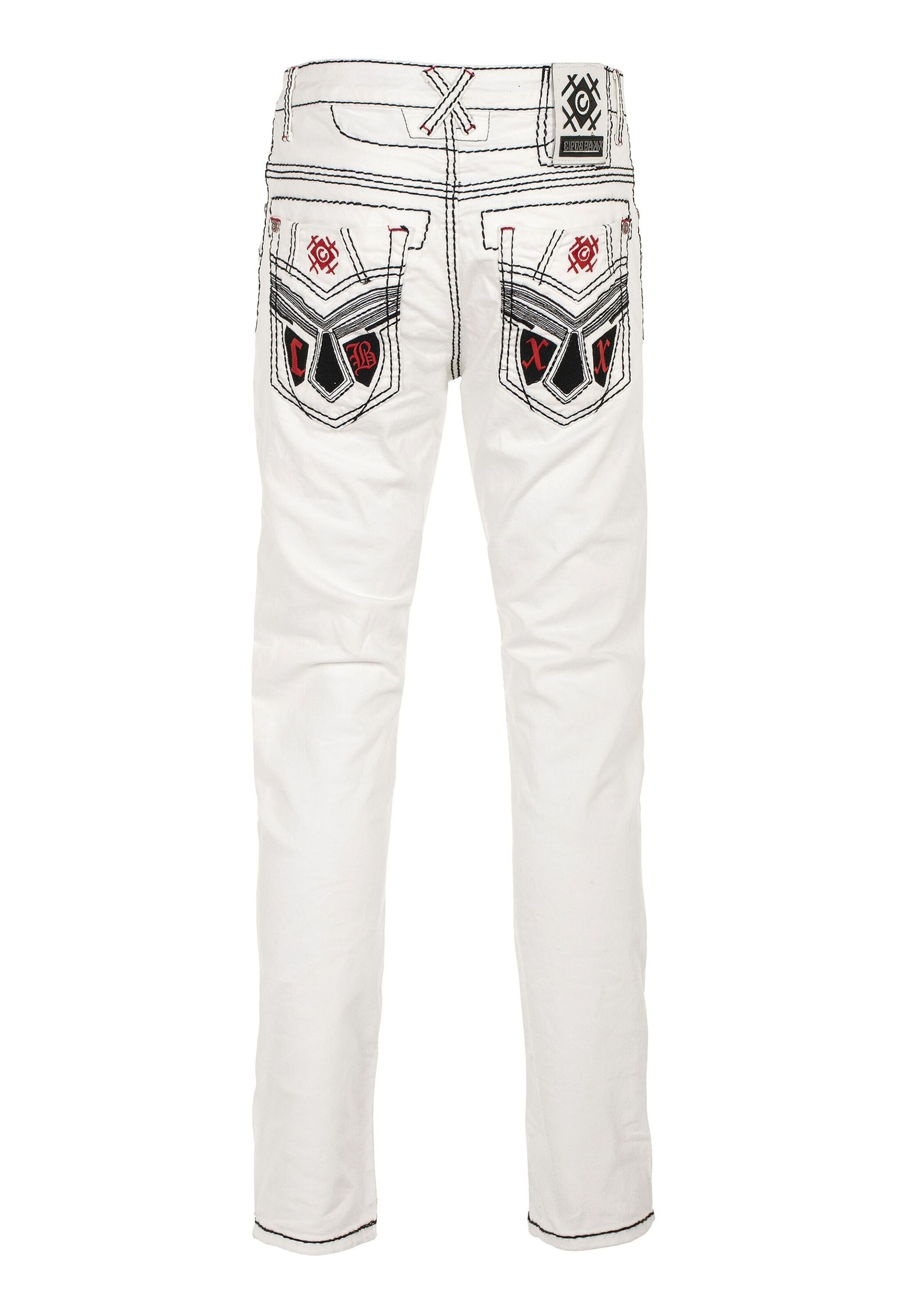 Cipo & Baxx Regular-fit-Jeans »DENIM«, bequeme Jeans mit auffälligen Kontrastnähten, CD601