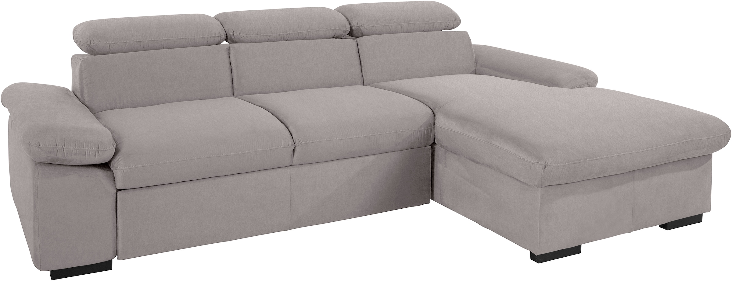 COTTA Ecksofa »Lola L-Form«, (Set, mit Hocker), mit Hocker & Kopfteilfunktion, wahlw. Bett- und Armteilfunktion