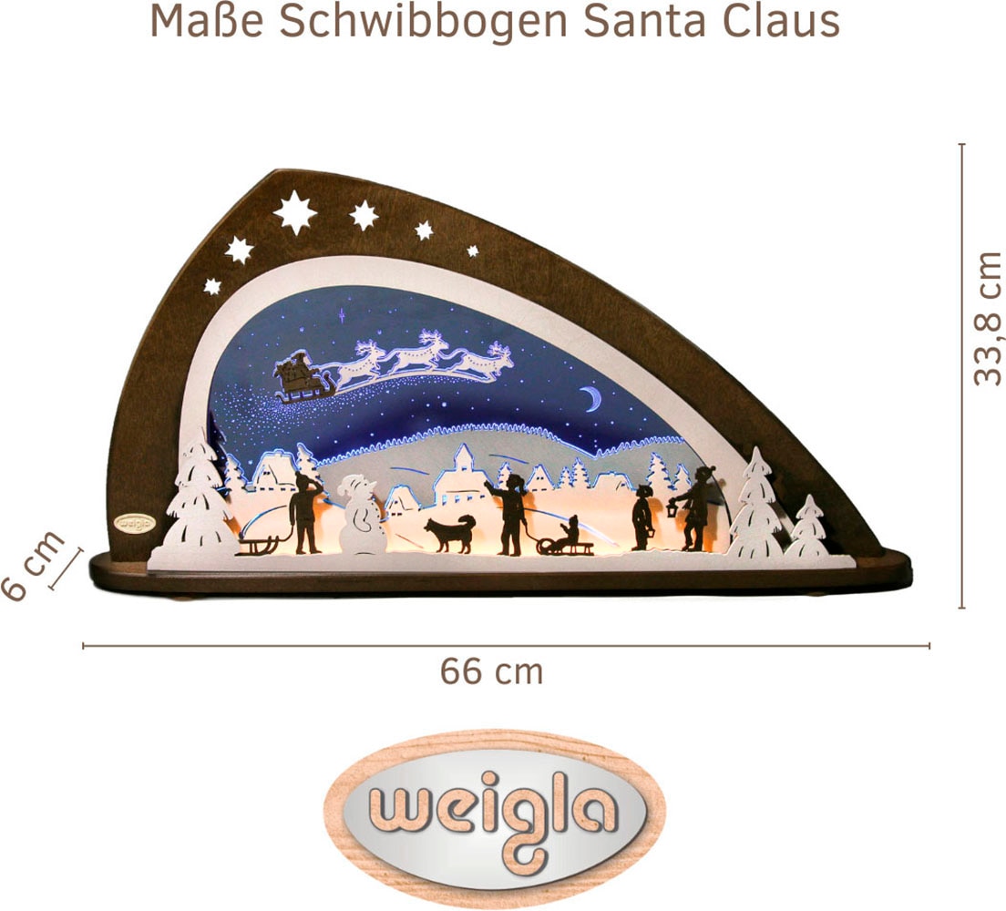 Weigla Lichterbogen "LED Santa Claus, moderner Schwibbogen aus Holz & Acryl günstig online kaufen