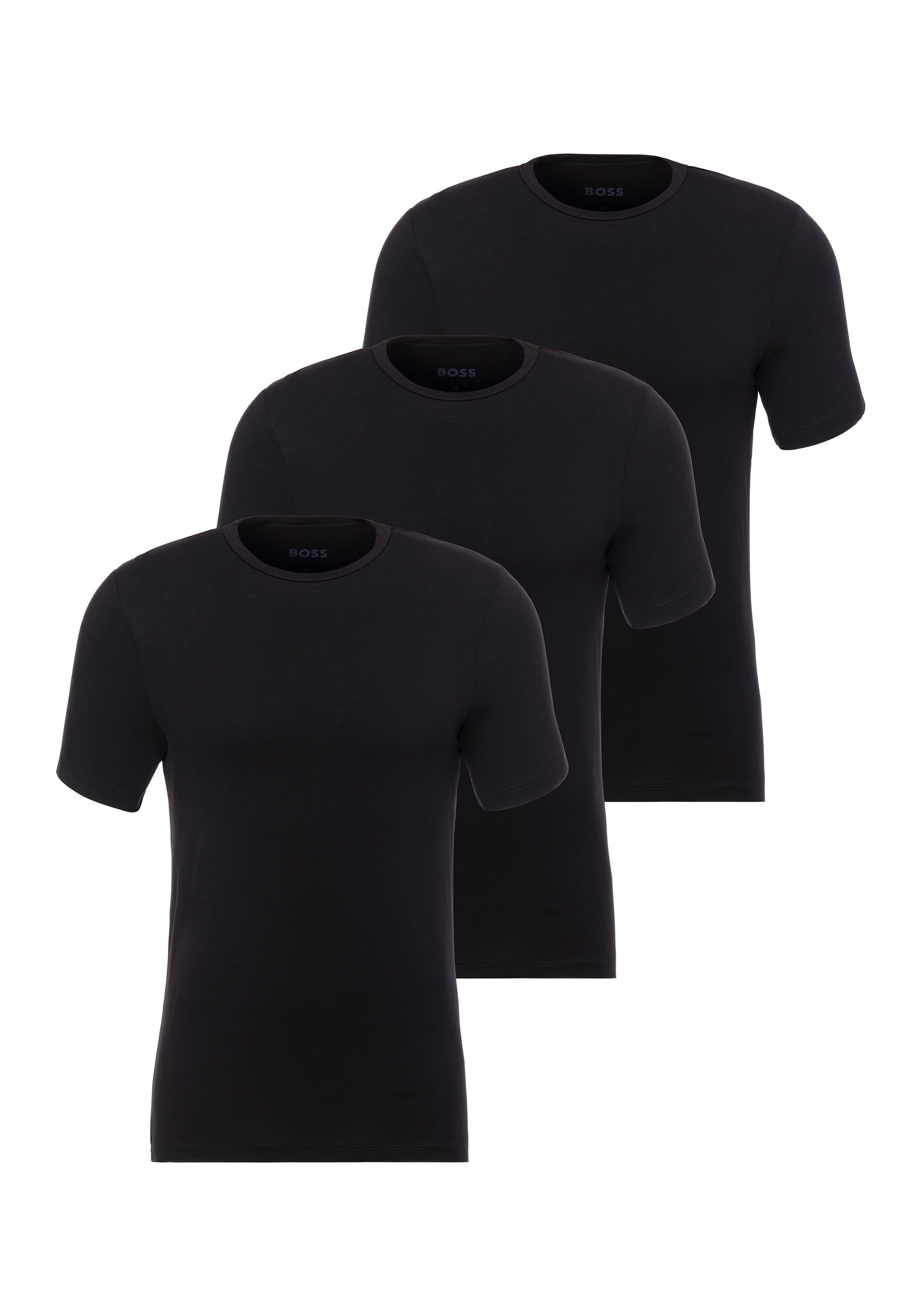 BOSS T-Shirt "TShirt RN 3P Natura" 3 Stk. tlg. einfarbiges T-Shirt mit Mark günstig online kaufen