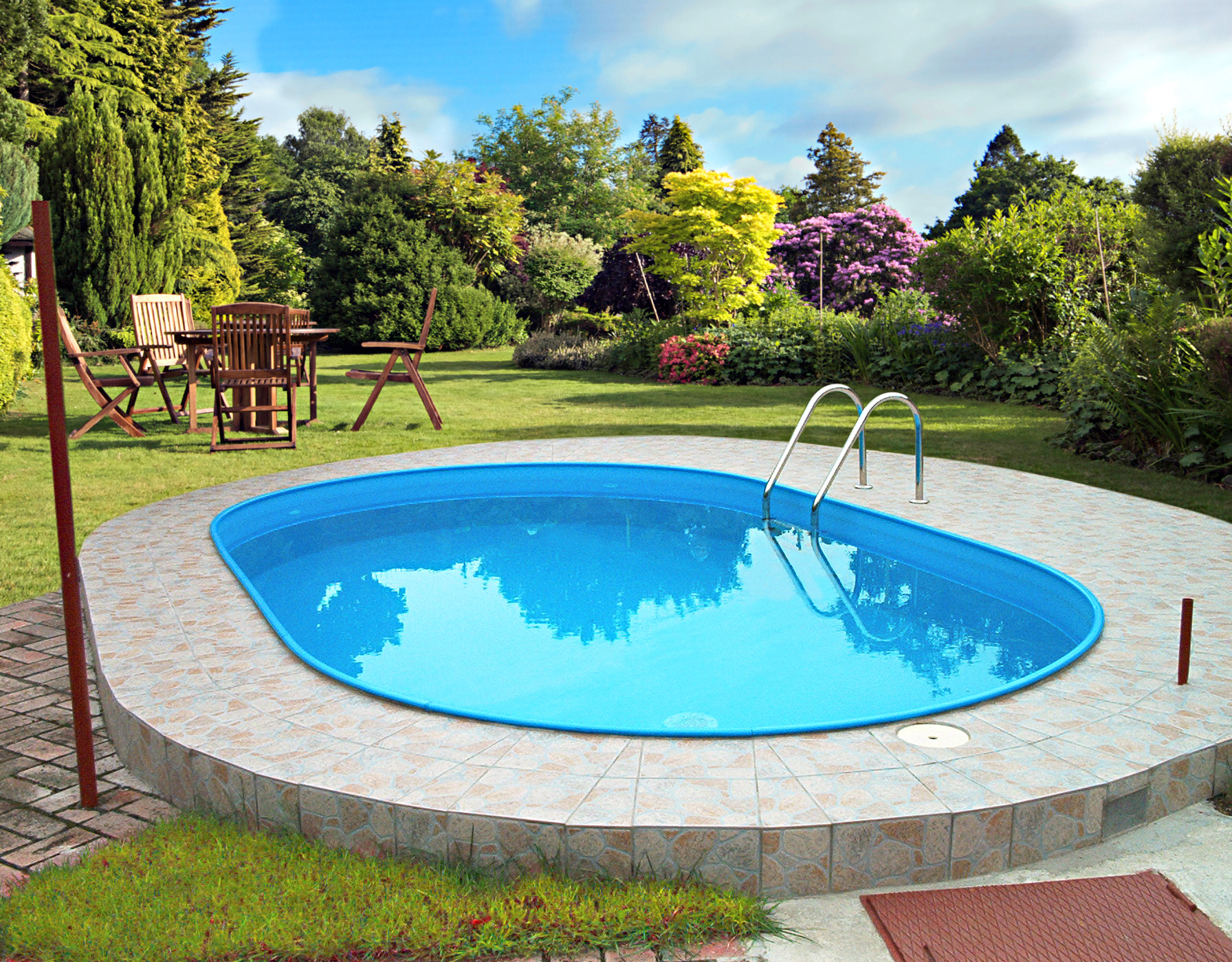 Ovalpool, BxLxH: 360x623x150 cm