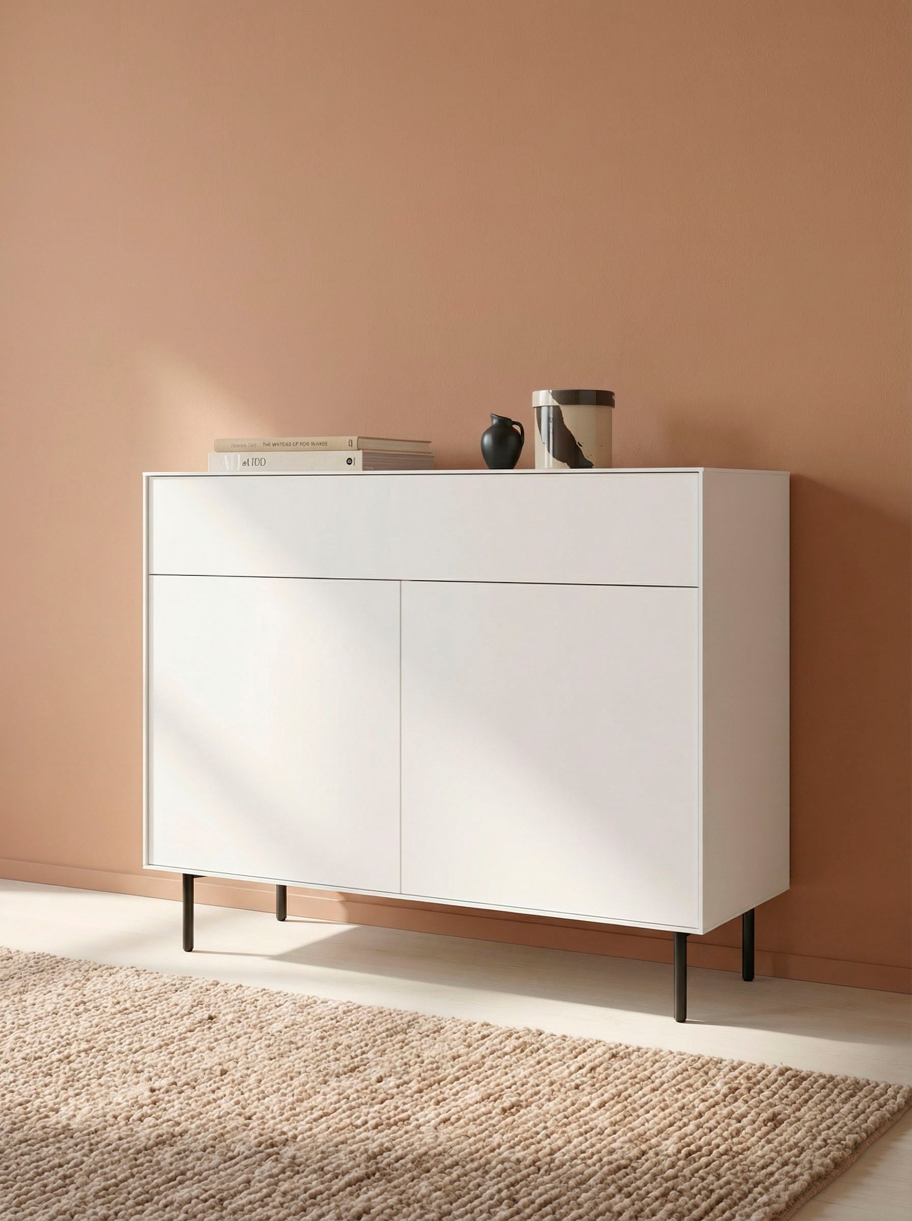 LeGer Home by Lena Gercke Lowboard "Essentials, Kommode, Anrichte, Kombikommode, Schrank mit Metallfüßen" Breite: 111 cm, UV lackiert, Push-to-open-Funktion