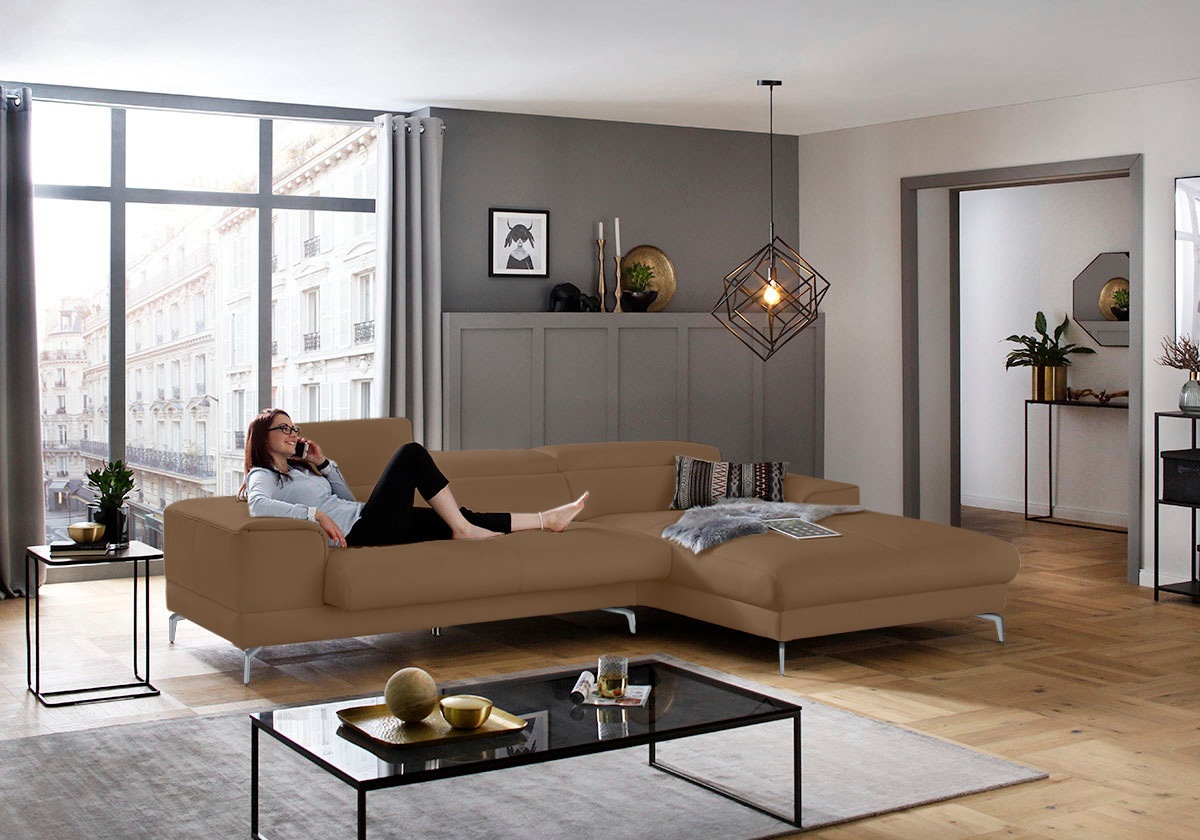 Thumbnail - W.SCHILLIG Ecksofa "piedroo, Designsofa mit tollem Sitzkomfort, bequem und elegant, L-Form", Kopfteilverstellung, wahlwe...