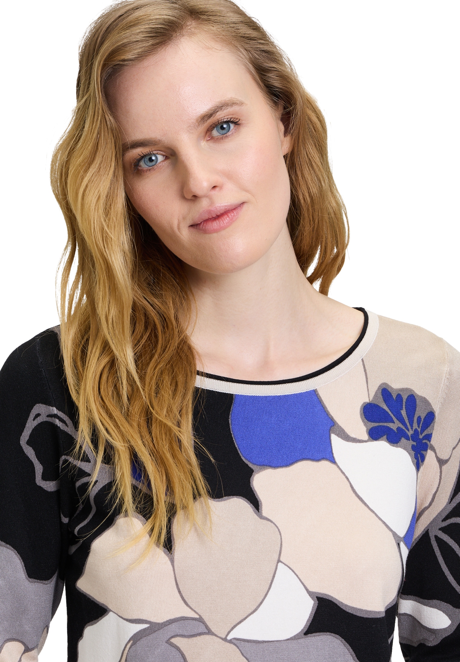 Betty Barclay Strickpullover »Betty Barclay Feinstrickpullover mit Blumenprint«, (1 tlg.), Druck