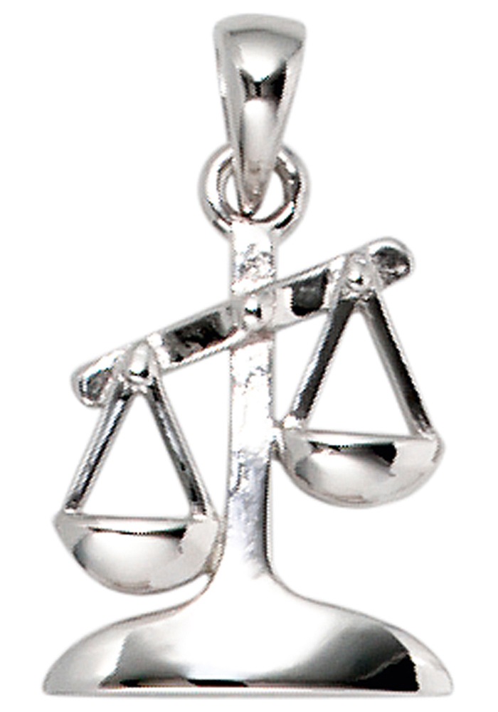 JOBO Damen Sternzeichenanhänger "Anhänger Sternzeichen", Waage, Silber 925 (Sterlingsilber), silber, Silber 925 (Sterlingsilber), Schmuckanhänger,