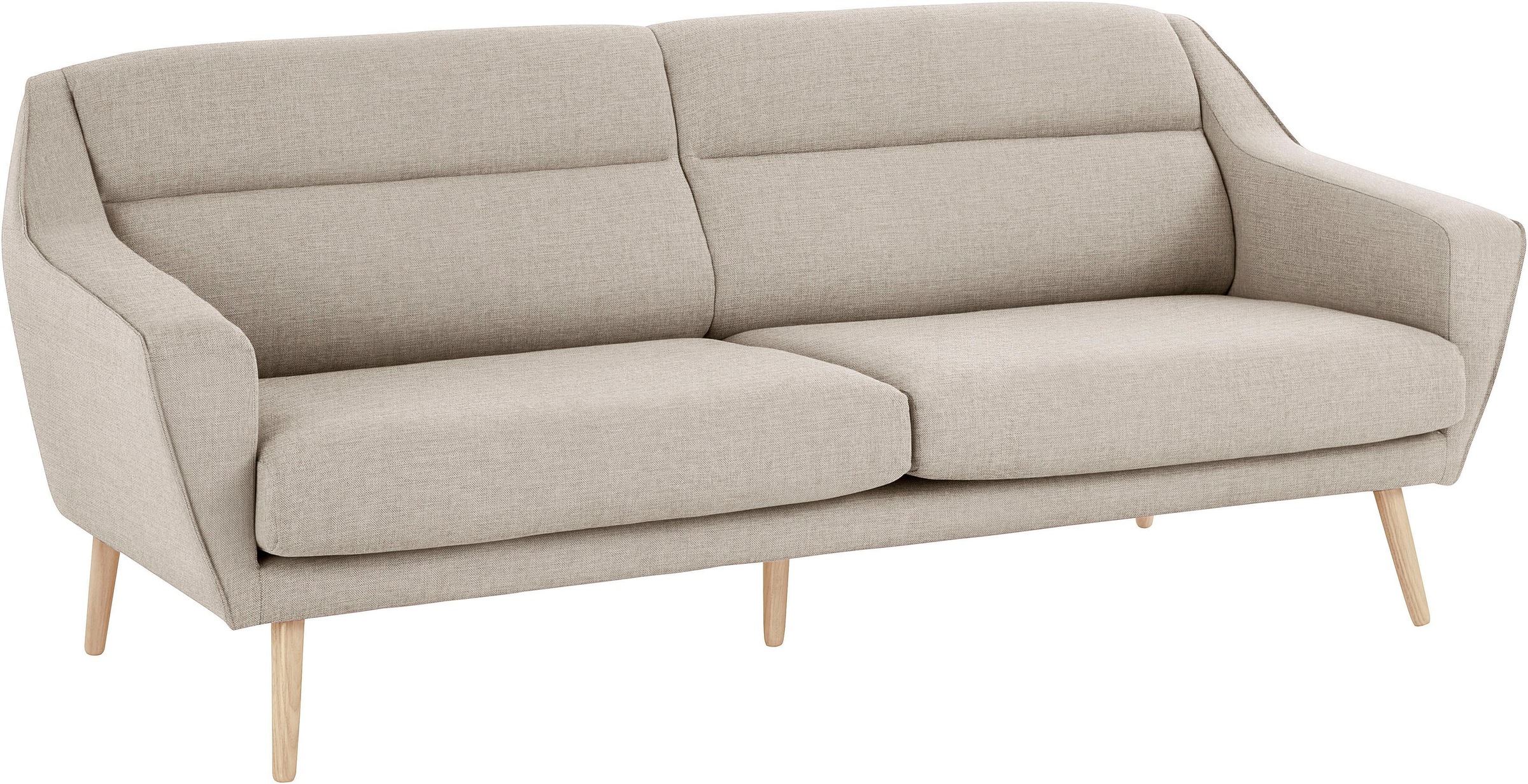 OTTO home 3-Sitzer "Bille" mit Naht im Rückenkissen und Eiche-Beinen, Desig günstig online kaufen