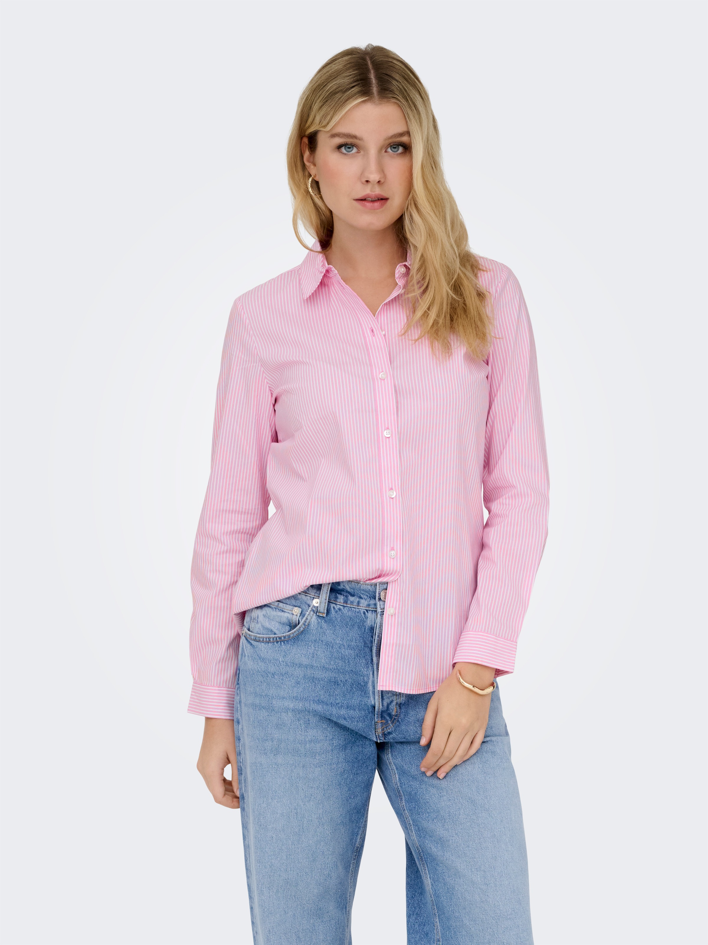 JDY Hemdbluse "JDYMIO L/S SHIRT WVN NOOS" unifarben oder gestreift günstig online kaufen