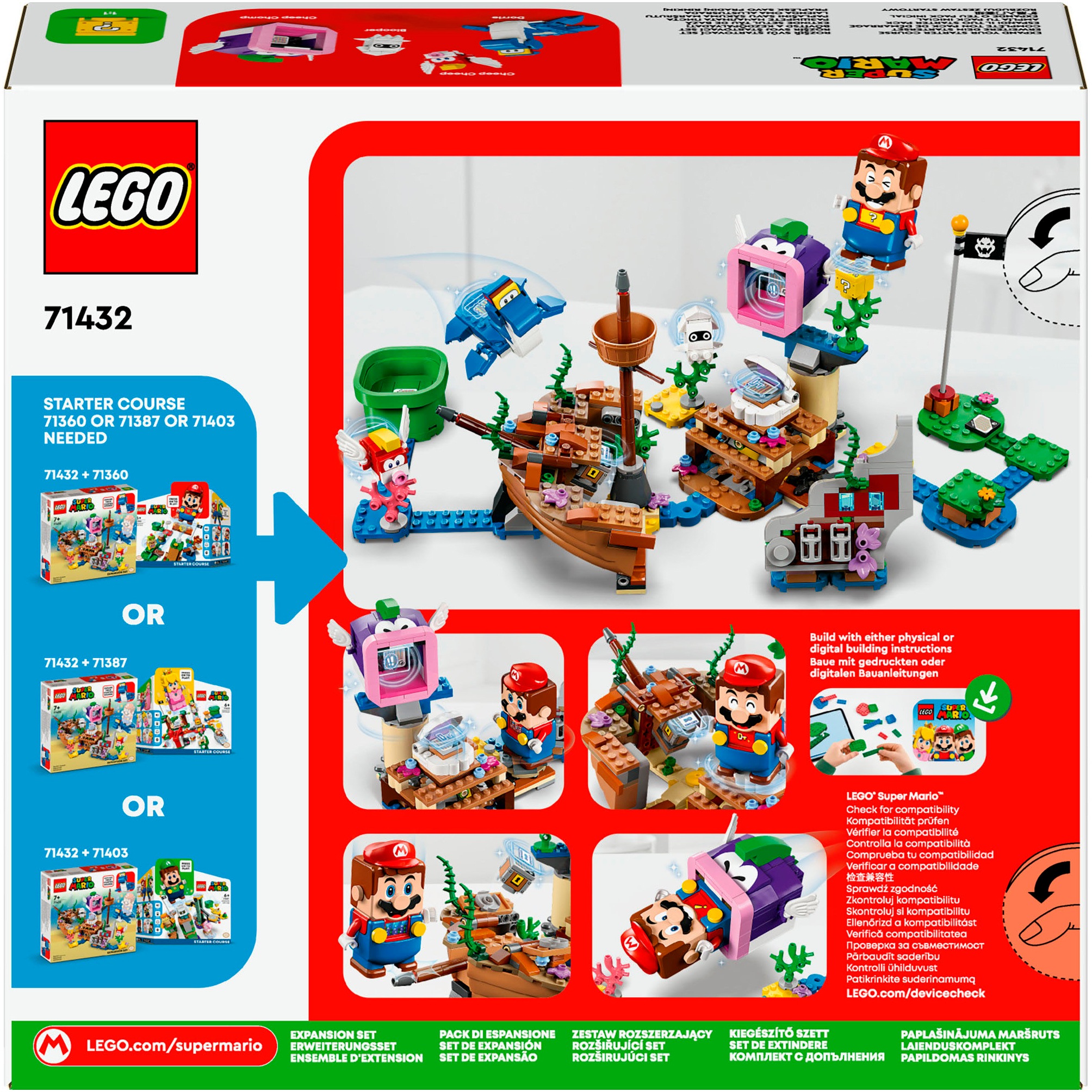 LEGO® Konstruktionsspielsteine »Dorrie und das versunkene Schiff (71432), LEGO Super Mario«, (500 St.), Erweiterungsset; Made in Europe