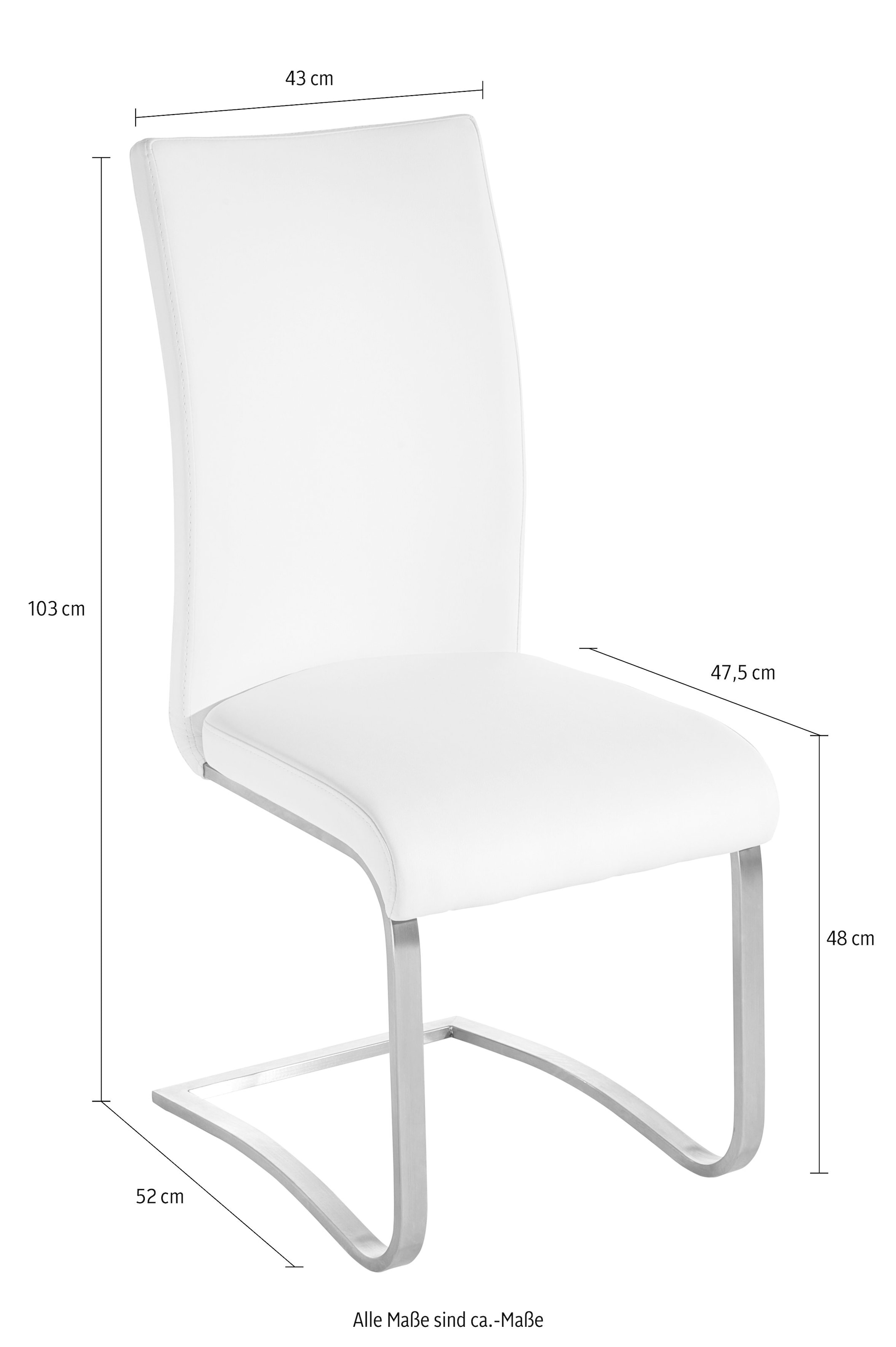 MCA furniture Freischwinger »Arco«, (Set), 4 St., Kunstleder, 2er-, 4er-, 6er-Set, Stuhl belastbar bis 130 Kg