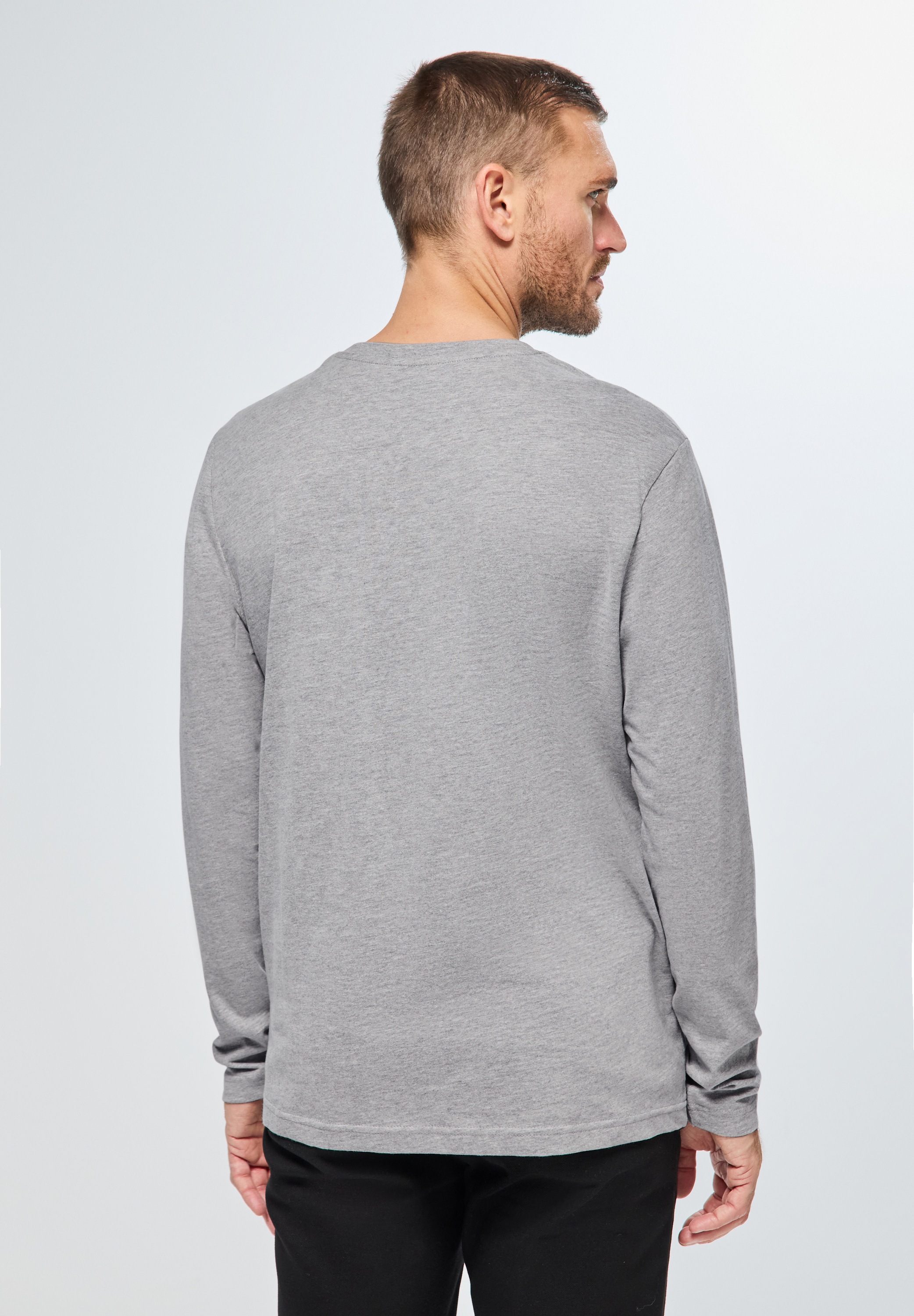 STREET ONE MEN Langarmshirt, aus reiner Baumwolle