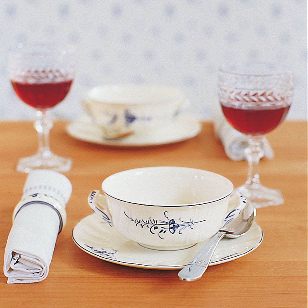 Villeroy & Boch Untertasse »Suppen-Untertasse Vieux Luxembourg ø 18,6 cm weiß-blau«