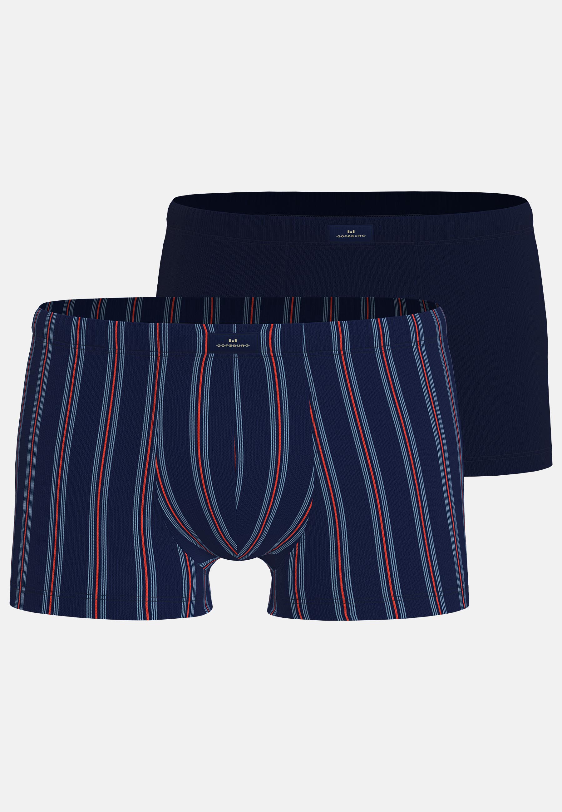 GÖTZBURG Retro Pants "Glasgow" gemustert, basic, eng, atmungsaktiv, mit Logo, Baumwollmix