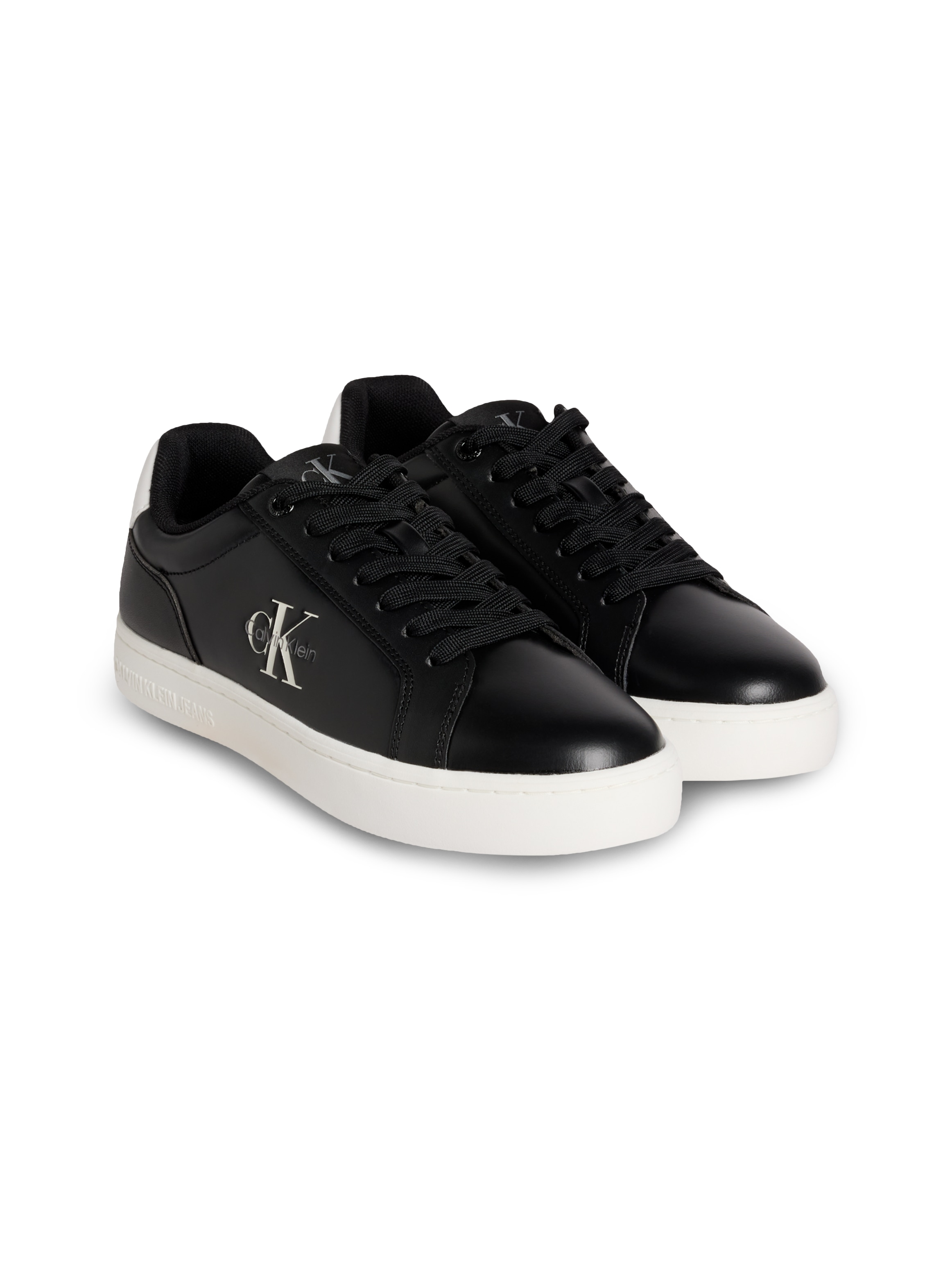 Calvin Klein Jeans Plateausneaker »CLASSIC CUPSOLE MONO LTH WN«, Schnürschuh, Halbschuh, Freizeitschuh mit seitlichem Logo