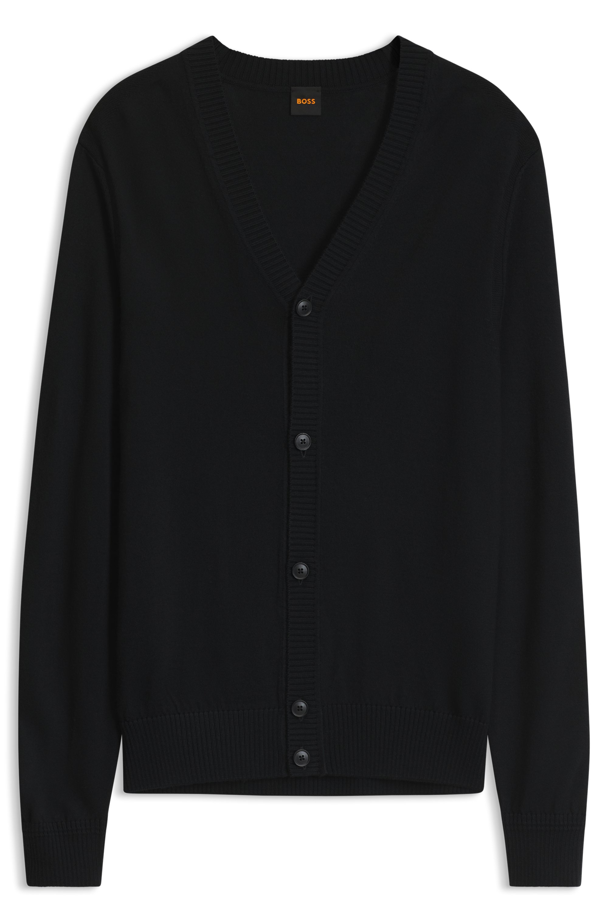 BOSS ORANGE Strickjacke "Avac" mit Schurwolle, Regular Fit, zeitloses Design