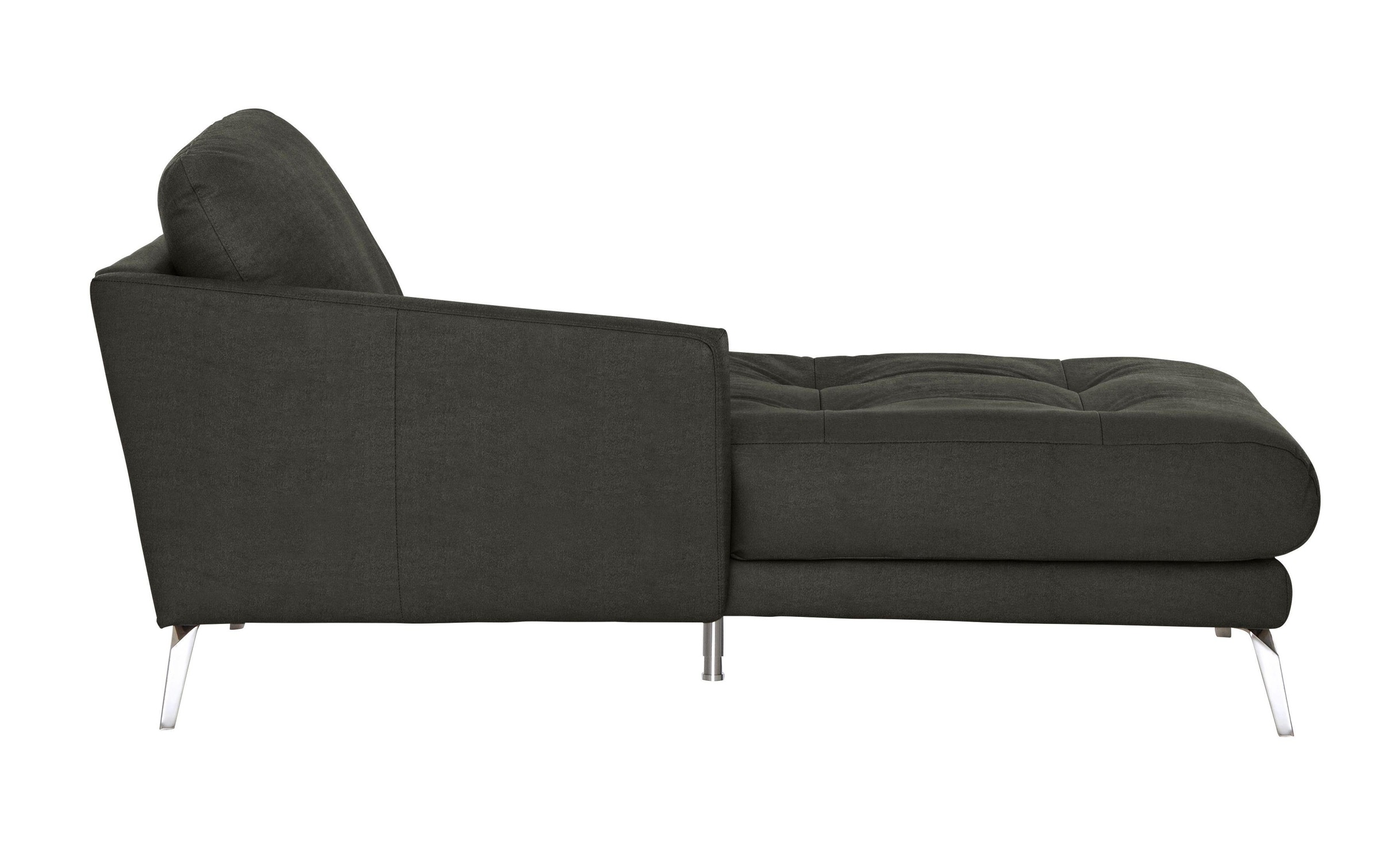 W.SCHILLIG Chaiselongue »softy«, mit dekorativer Heftung im Sitz, Füße Chrom glänzend