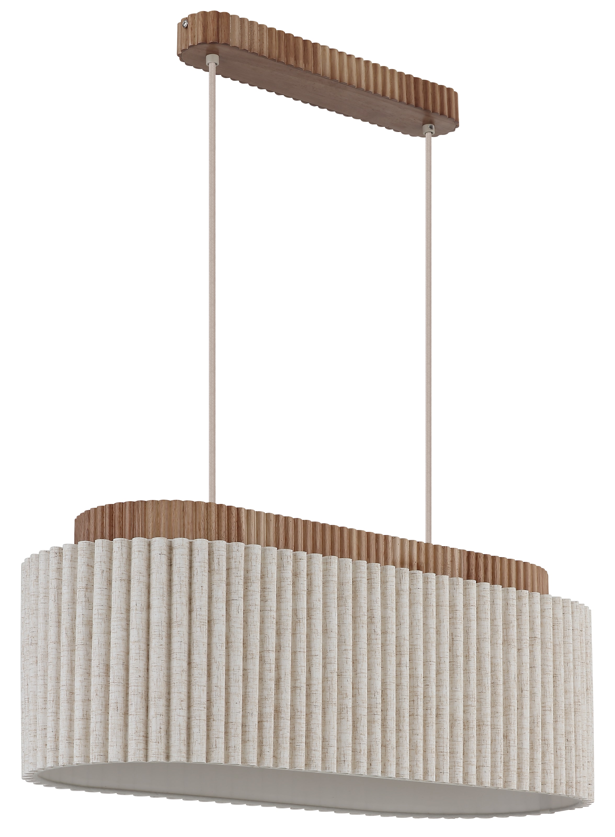 GLOBO LIGHTING Hängeleuchte »JANNIE« E27 1 Stk. Hängeleuchte Holz & Leinen natur, Sandfarben, höhenkürzbar, elegant