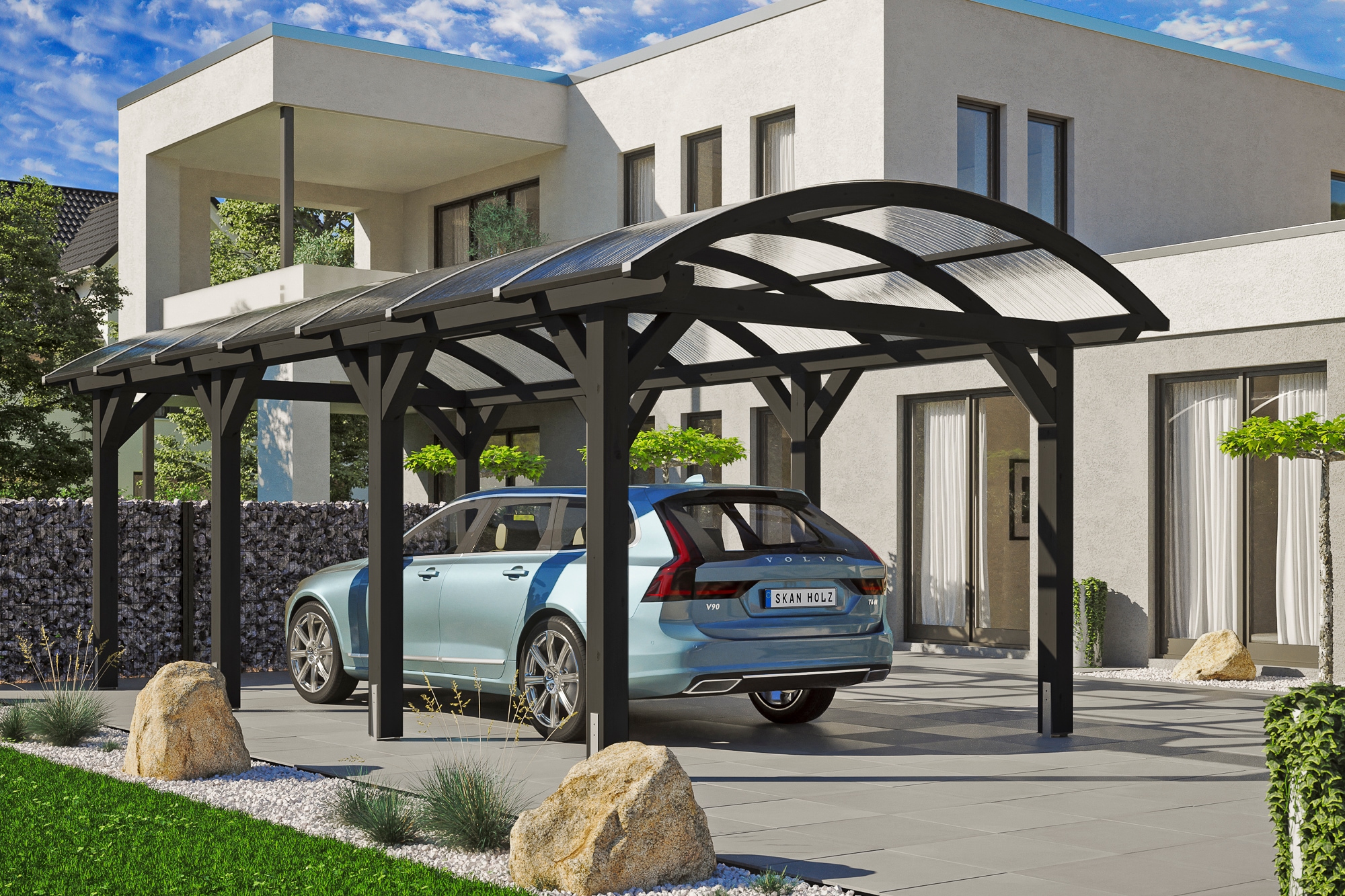 Skanholz Einzelcarport »Franken«, Holz, 300 cm, Anthrazit