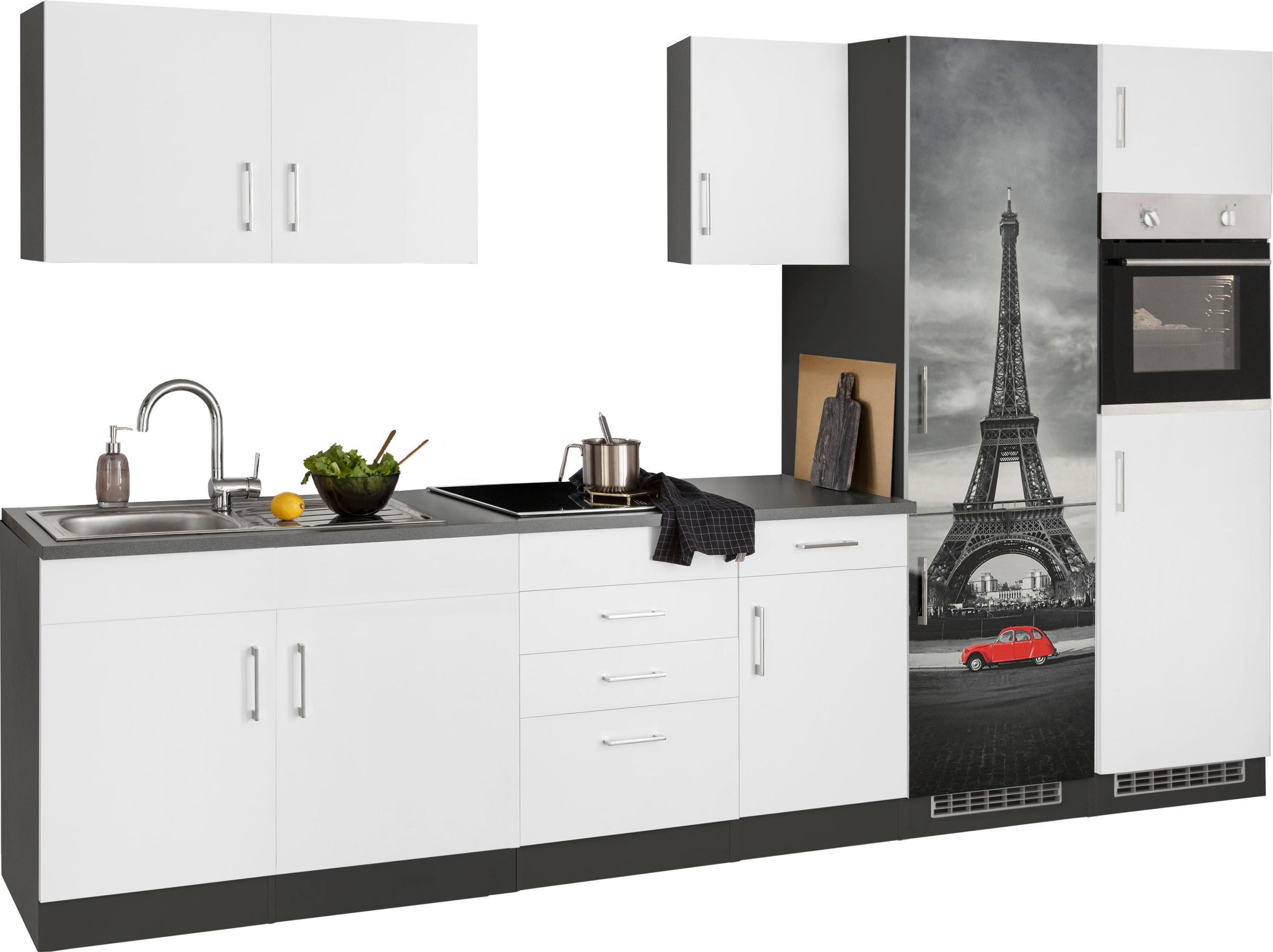 Thumbnail - KOCHSTATION Küchenzeile "KS-Paris – Küchen mit einzigartigen Fotomotiven auf den Fronten" Breite 330 cm, wahlweise mit E...