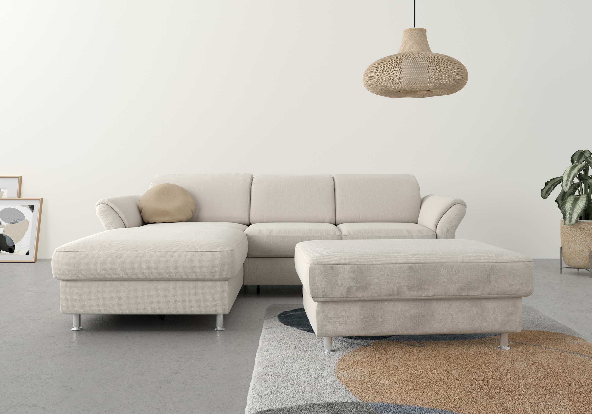 sit&more Ecksofa "Apulia L-Form" wahlweise Schlaffunktion, Bettkasten und Kopf- und Armteilverstellung