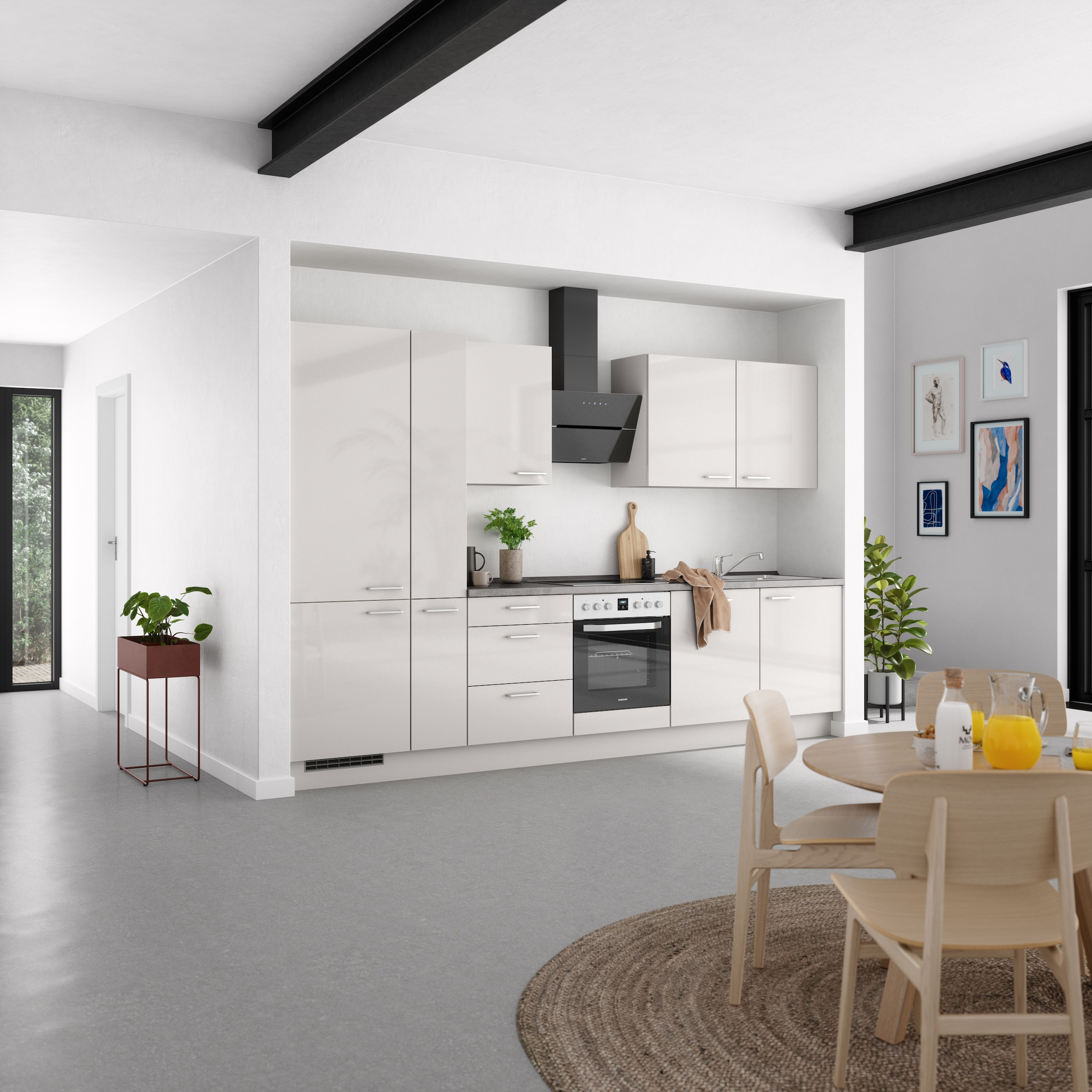 nobilia® Küchenzeile »"Flash II"«, vormontiert, Ausrichtung wählbar, Breite 330 cm, wahlw. mit E-Geräten
