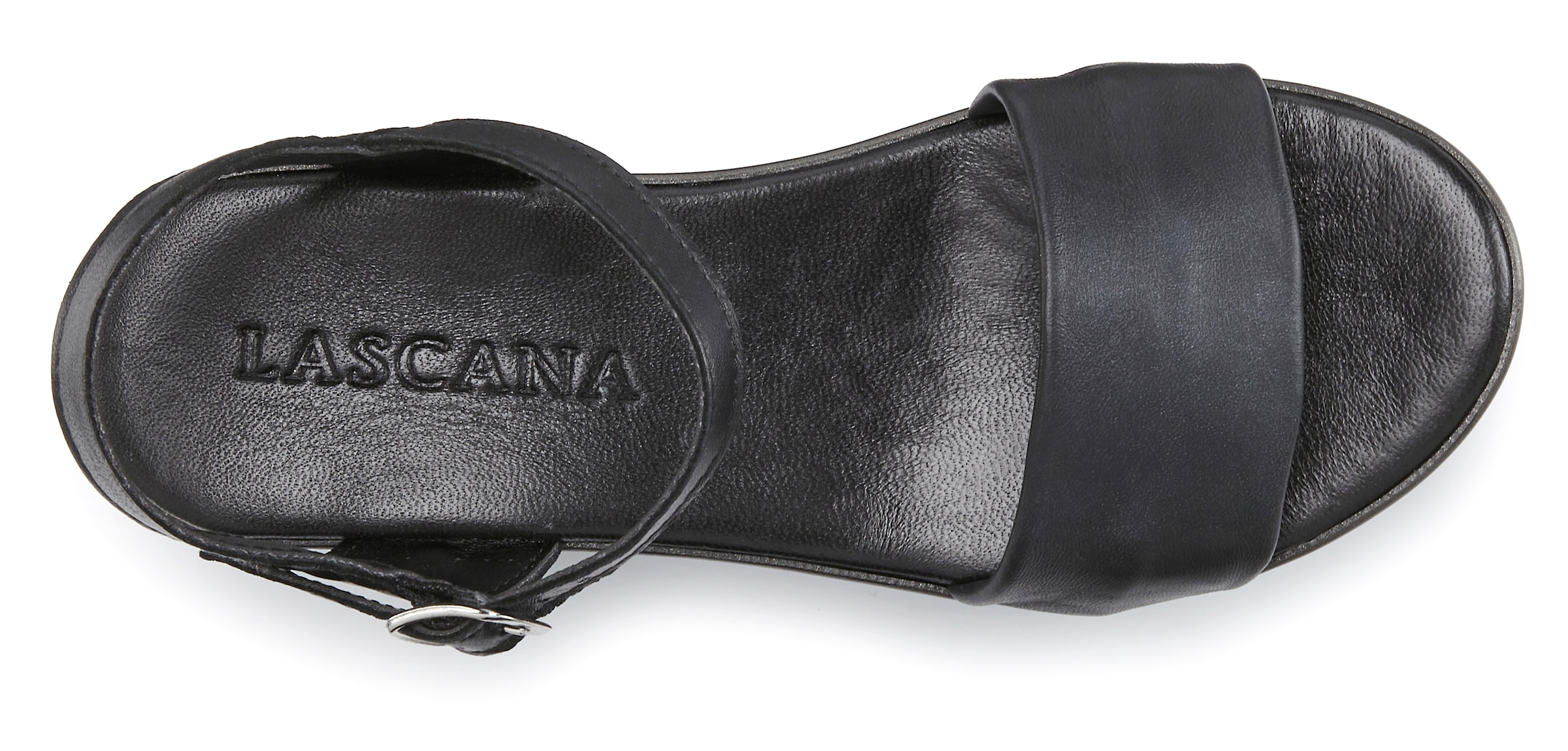 LASCANA Sandalette »Riemchensandalette, Sandale, Sommerschuh«, aus Leder mit Keilabsatz
