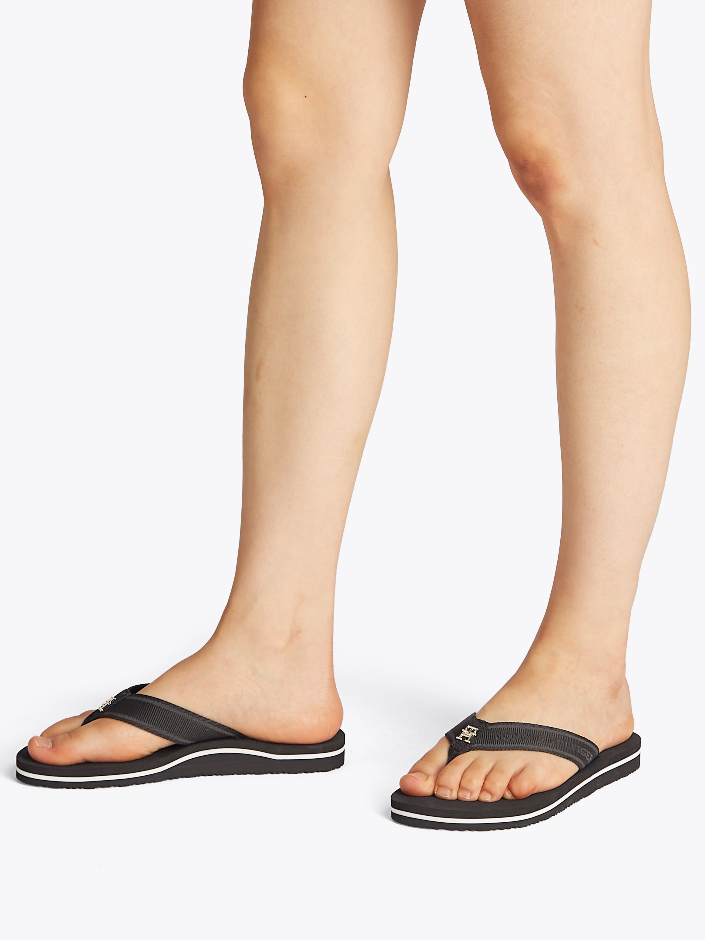 Tommy Hilfiger Zehentrenner "HILFIGER WEBBING BEACH SANDAL", Sommerschuh, F günstig online kaufen