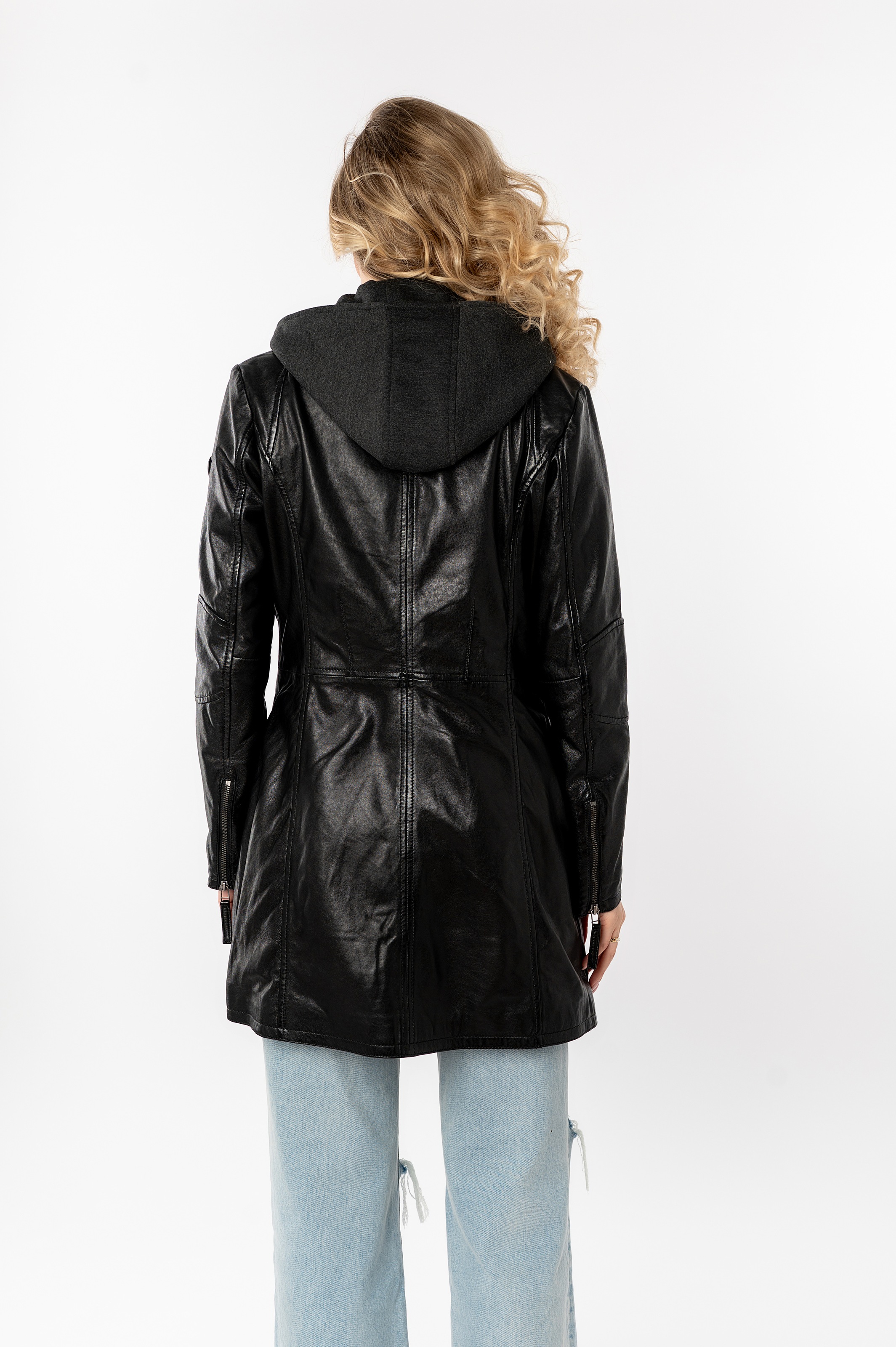 Mauritius Ledermantel »Bente«, 2-in-1-Lederjacke mit abnehmbarem Kapuzen-Inlay aus Jerseyqualität