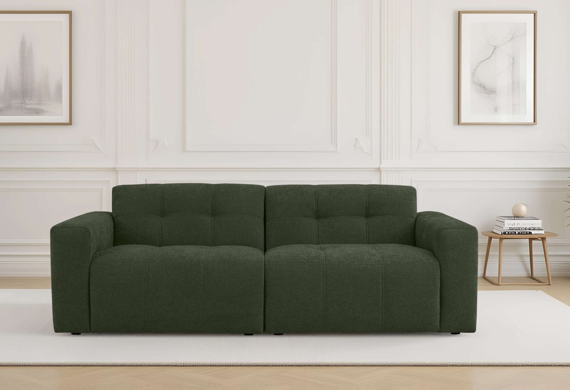 OTTO home 3-Sitzer "Tapley" Breite 220 cm,Boucle, Struktur fein, mit Knopfs günstig online kaufen