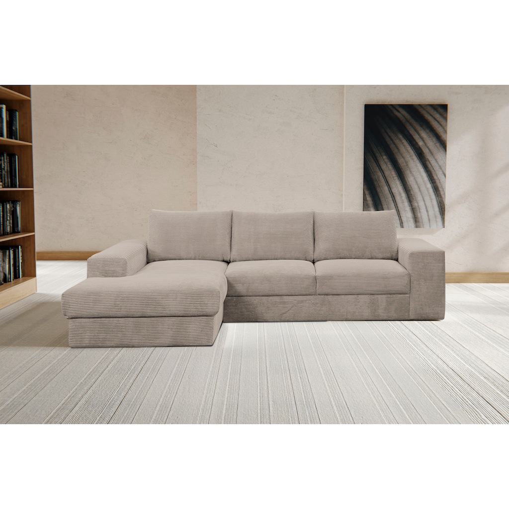 WERK2 Ecksofa Rozzana, in modischem Cord-Bezug