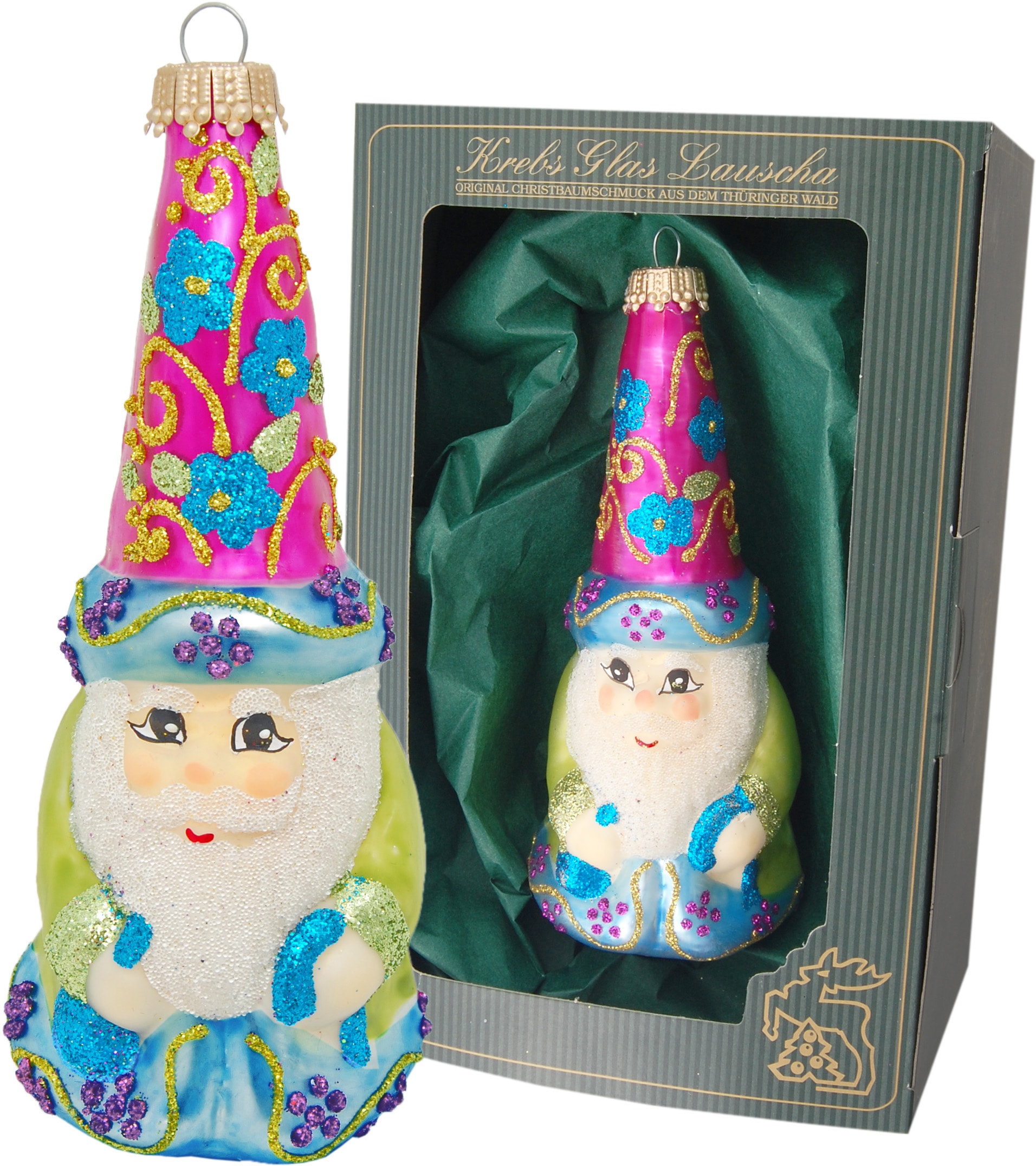 Krebs Glas Lauscha Christbaumschmuck »KGL03365, Weihnachtsdeko, Christbaumschmuck«, (1 tlg.), Zauberer aus Glas