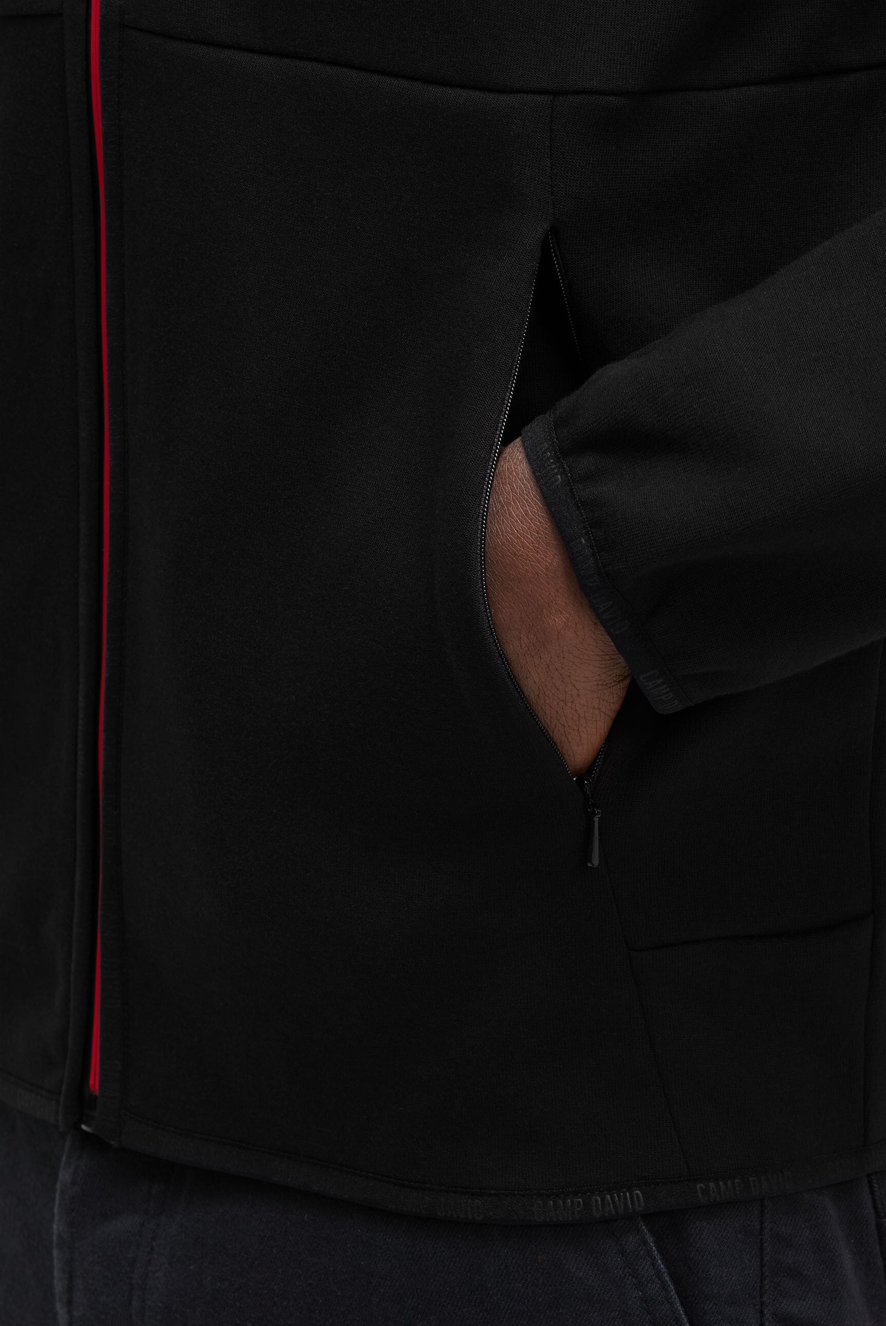 CAMP DAVID Kapuzensweatjacke mit elastischen Saumabschlüssen