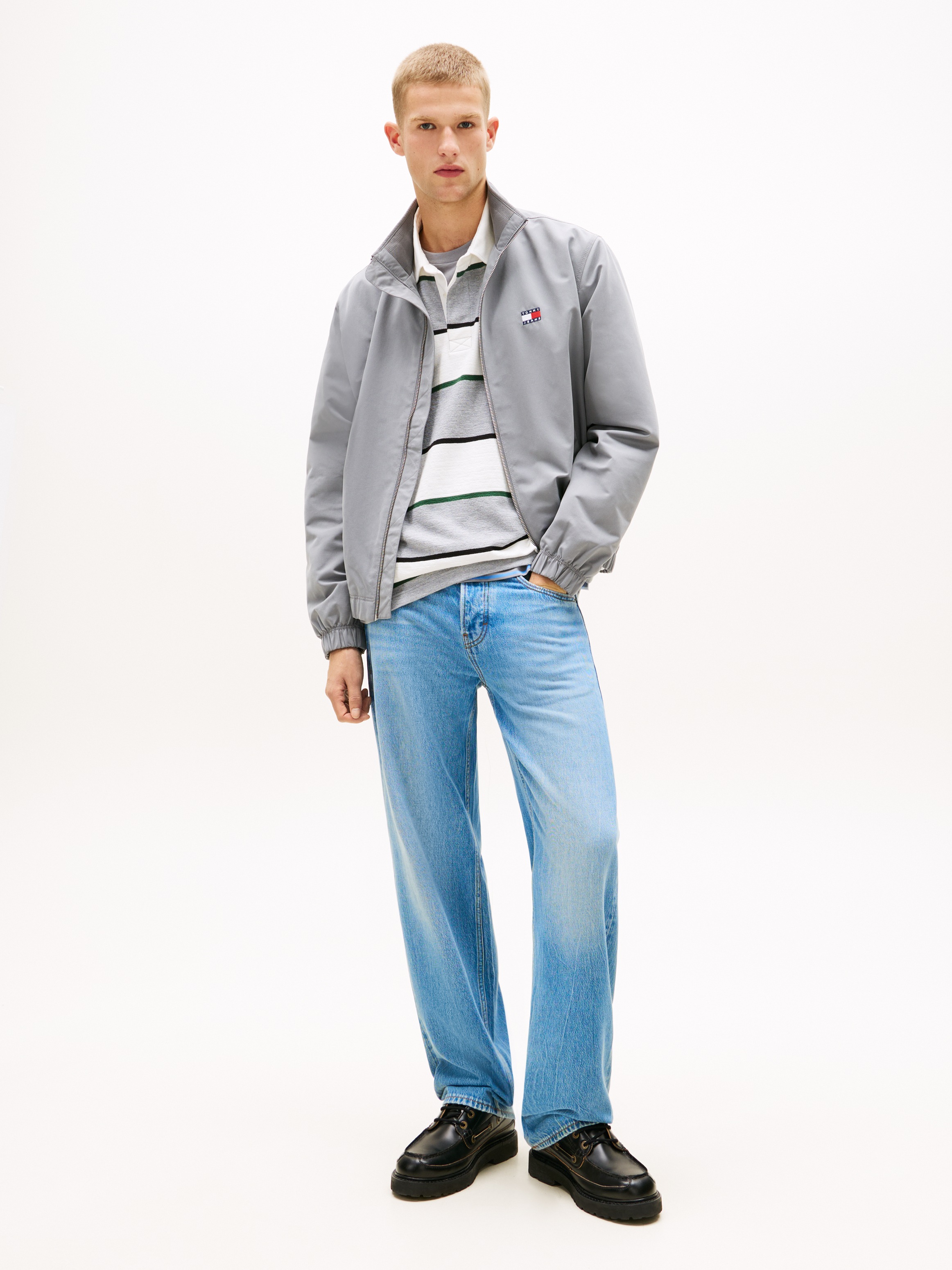 Blouson TOMMY JEANS "TJM ESSENTIAL", Herren, Gr. 3XL, gravel grau, Web, Obermaterial: 100% Polyester, normal, elastischer Bund, Jacken Blouson 3