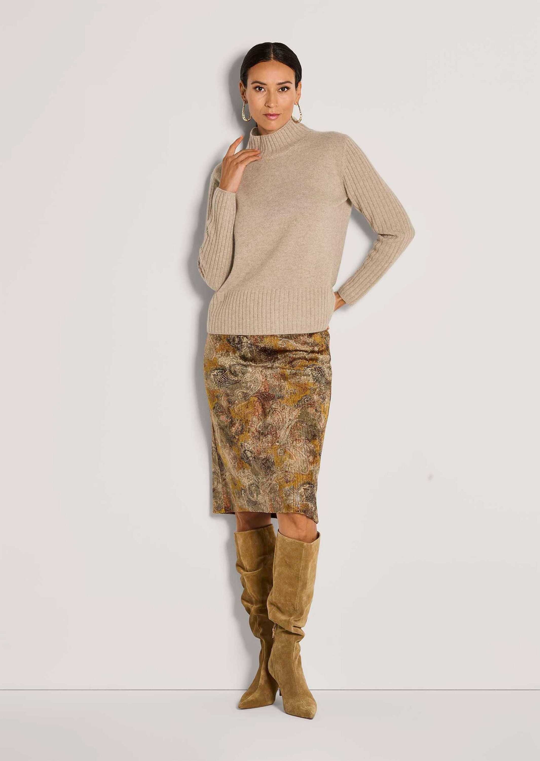 MADELEINE Longpullover "Kaschmirpullover Eleganter Strickpullover mit Stehk günstig online kaufen