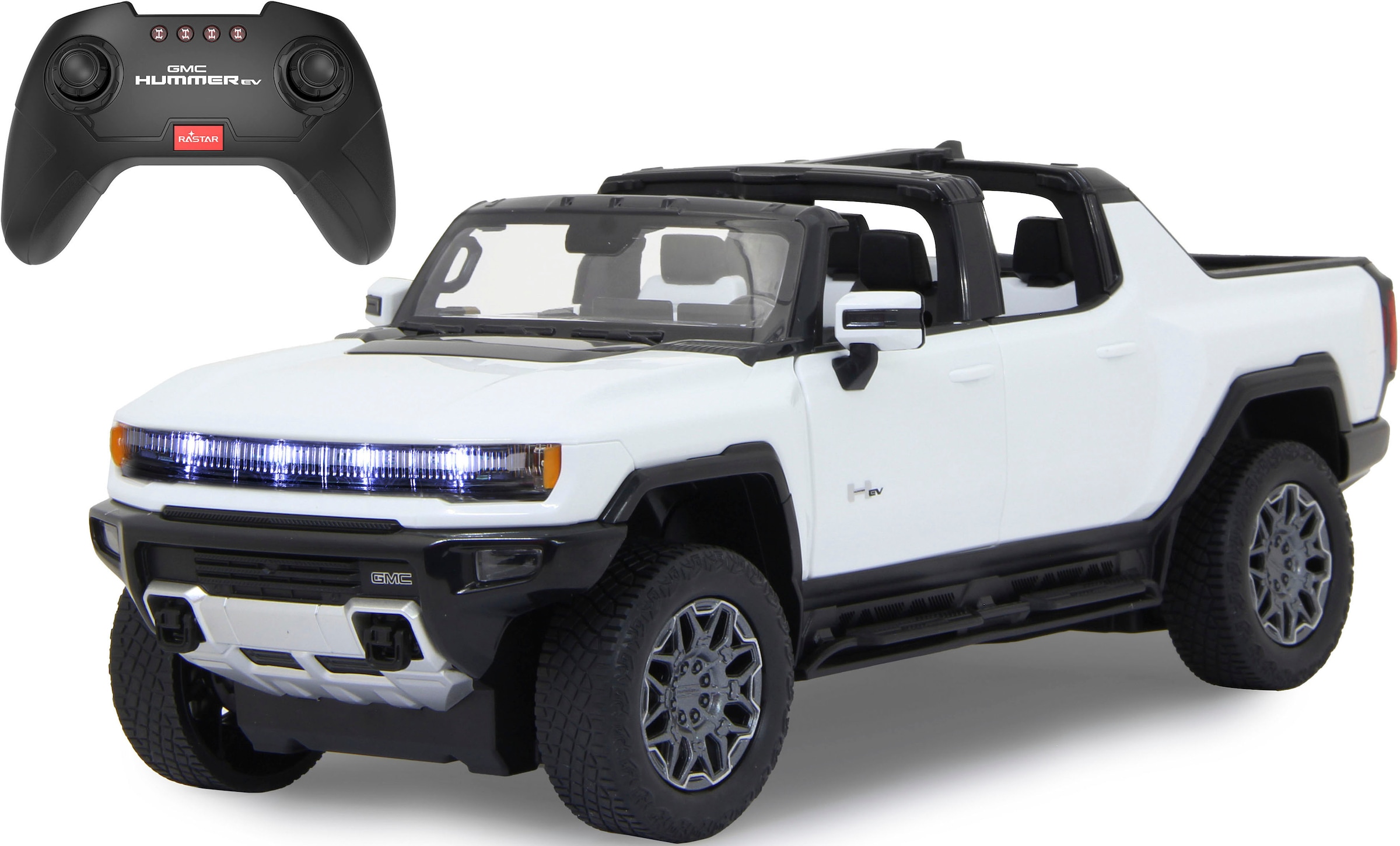 RC-Auto »Deluxe Cars, Hummer EV 1:16, weiß - 2,4 GHz«, mit LED-Lichtern