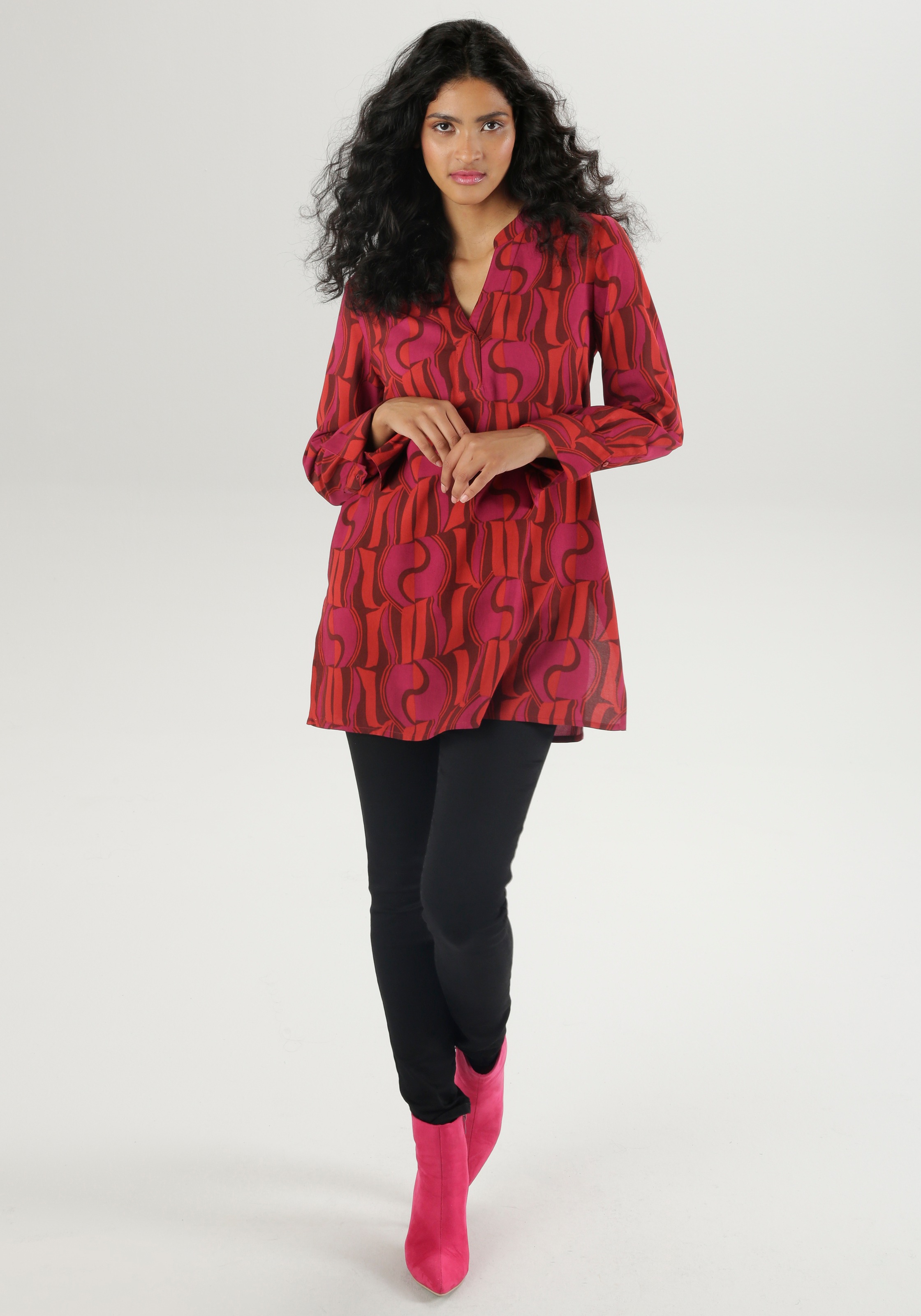 Selected Aniston Women Long Blouse Dark Red Size 46 3