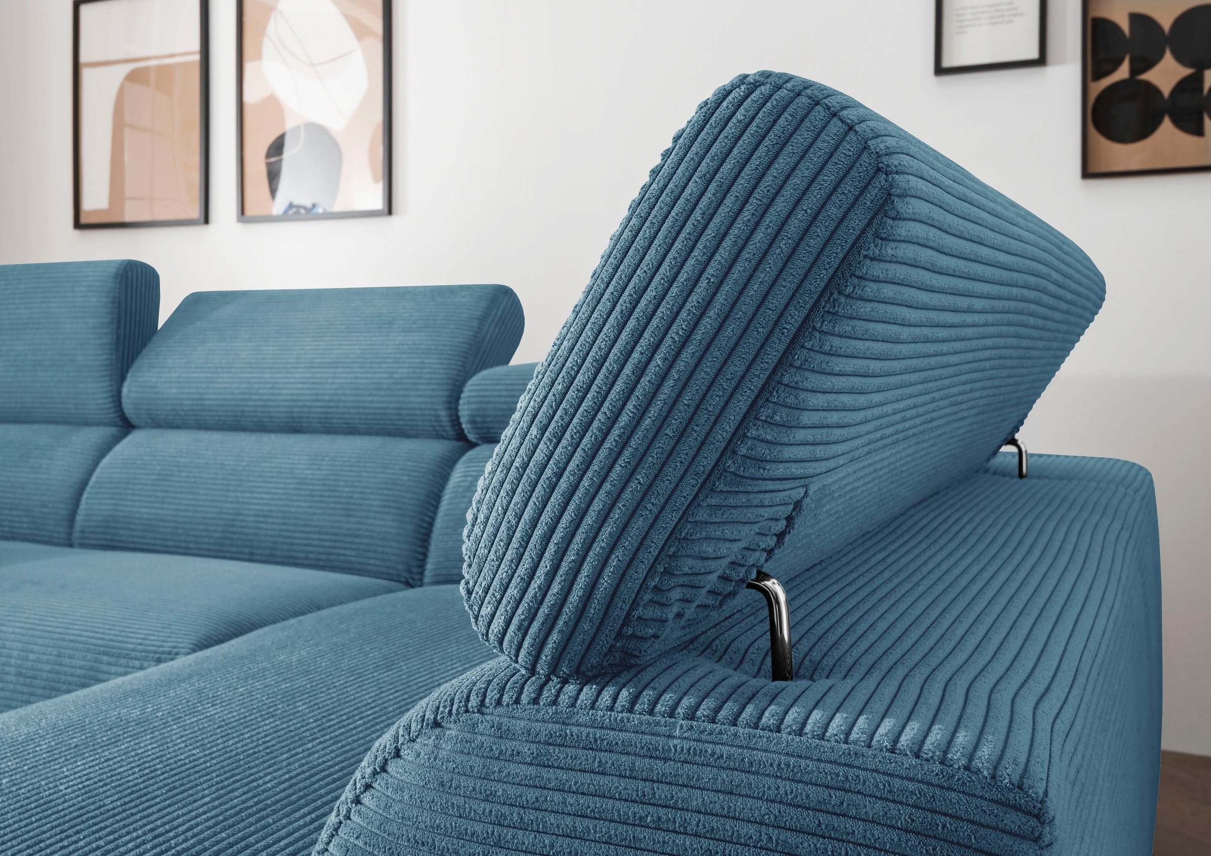 alina Ecksofa »Hikari«, wahlweise mit Sitzvorzug, in modernem Cordstoff, Breite 276 cm