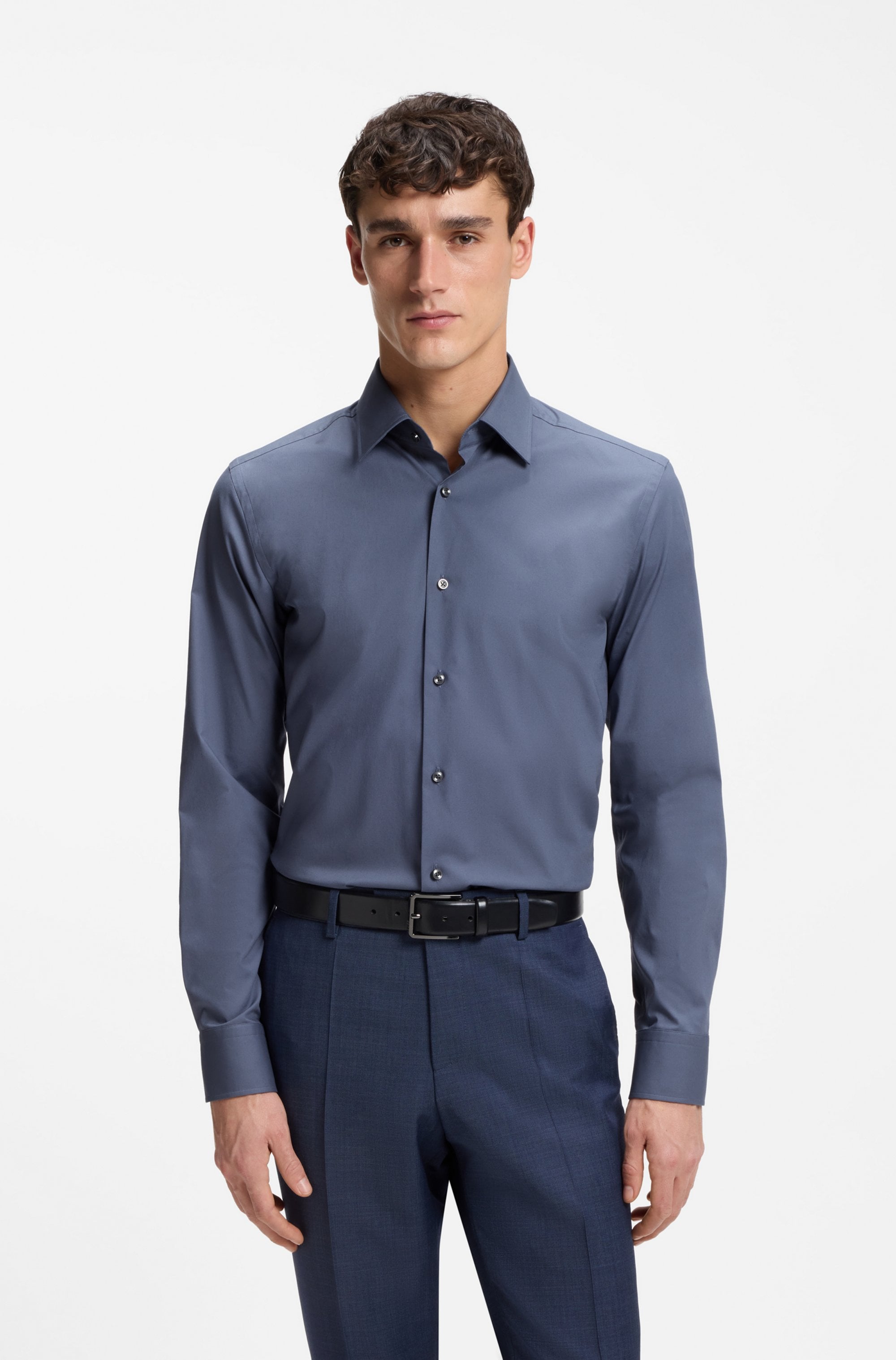 BOSS "Hank" Kentkragen, Slim-Fit, bügelleichte Qualität