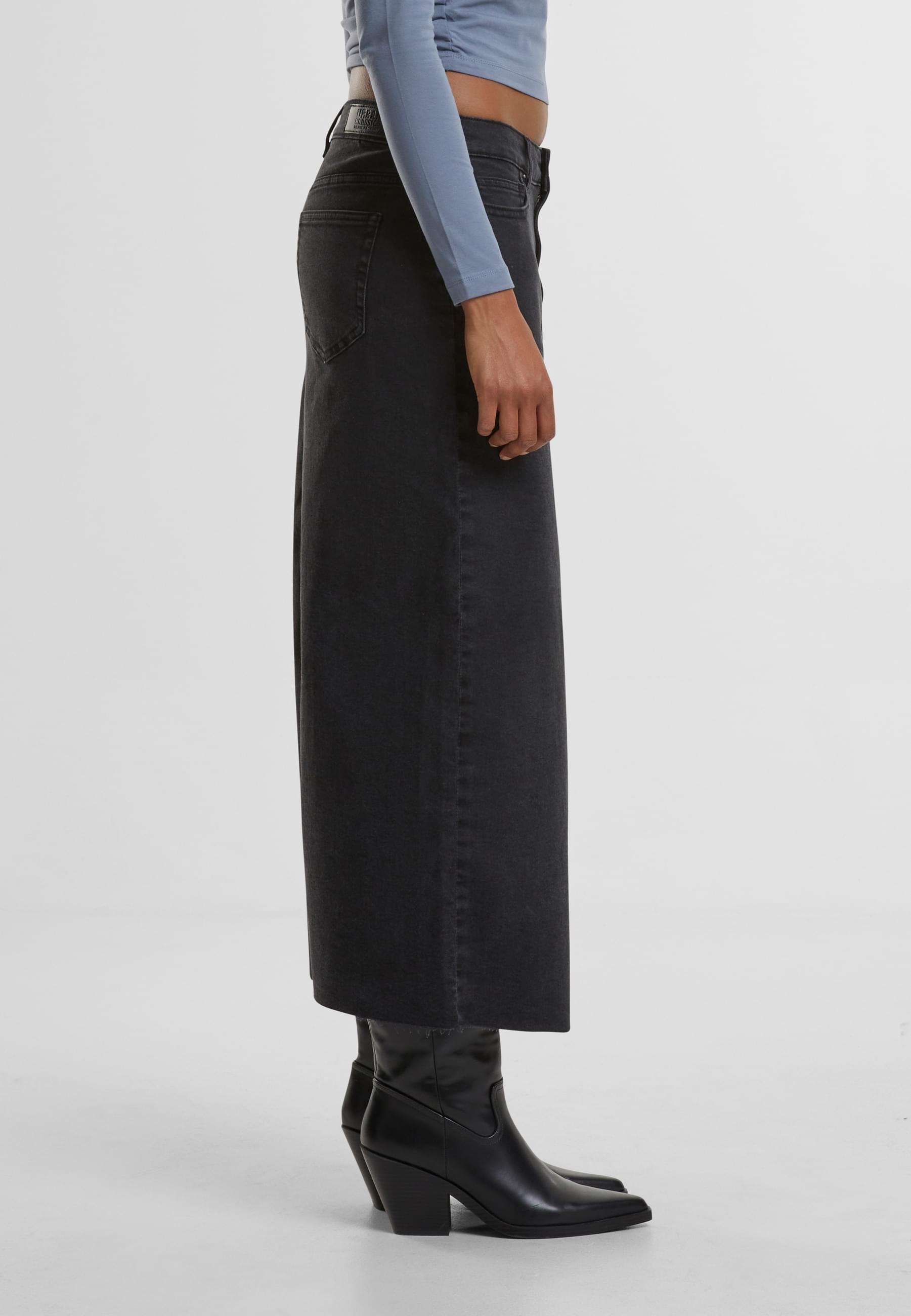 URBAN CLASSICS Sommerrock »Urban Classics Ladies High Slit Denim Skirt«, (1 tlg.)