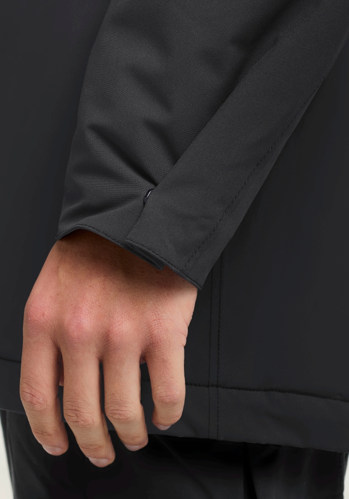 Jack Wolfskin Wintermantel »COLD CAMP COAT M« mit Kapuze, lang, aus Polyester, wasserdicht, winddicht, atmungsaktiv