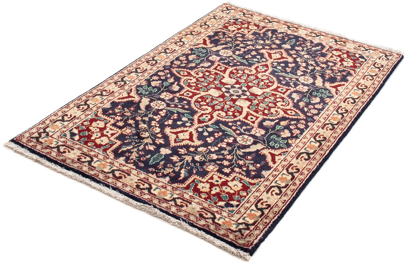 morgenland Orientteppich "Perser - Täbriz - 134 x 86 cm - dunkelblau", rechteckig, 10 mm Höhe, Wohnzimmer, Handgeknüpft,