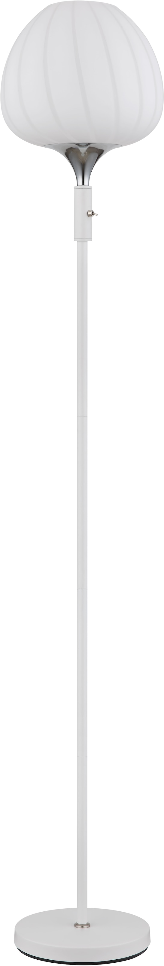 GLOBO LIGHTING Stehlampe »MAXY«, Leuchtmittel E27 | ohne Leuchtmittel, Stehleuchte/Glas opal/Glas Dekorillen/weiß/Wohnzimmer/Schlafzimmer