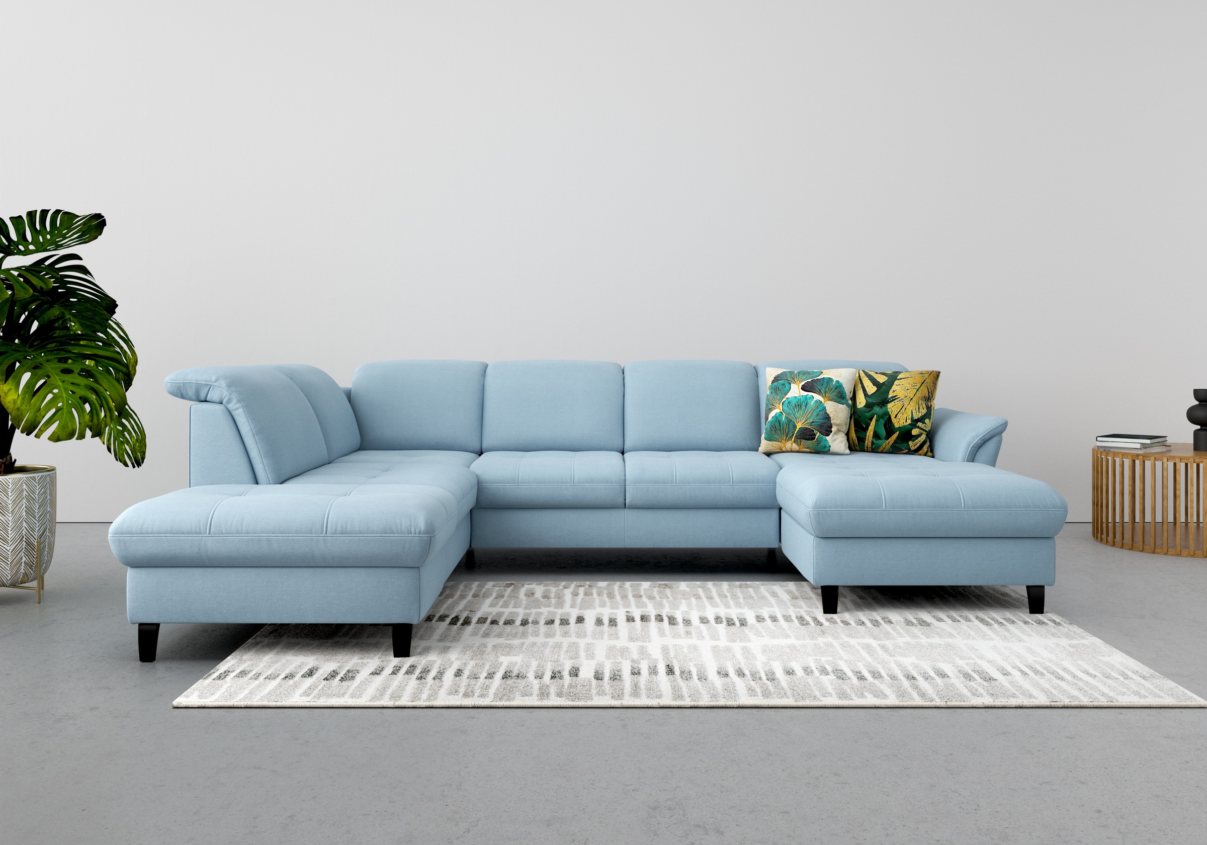 sit&more Wohnlandschaft "Maggiore U-Form" wahlweise mit Kopfteilverstellung, Schlaffunktion und Stauraum