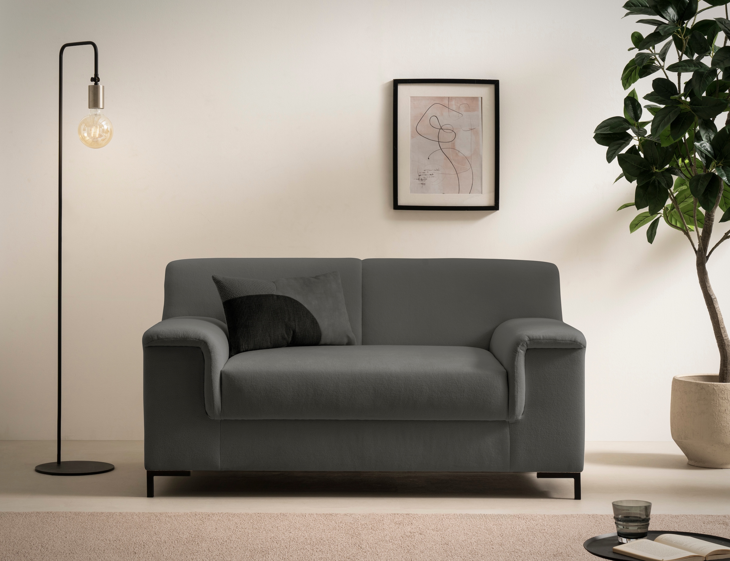 Home affaire 1,5-Sitzer "Jamie 2 B/T/H: 144/81/76 cm, auch in Cord" zeitlos, modern, mit komfortablem Federkern