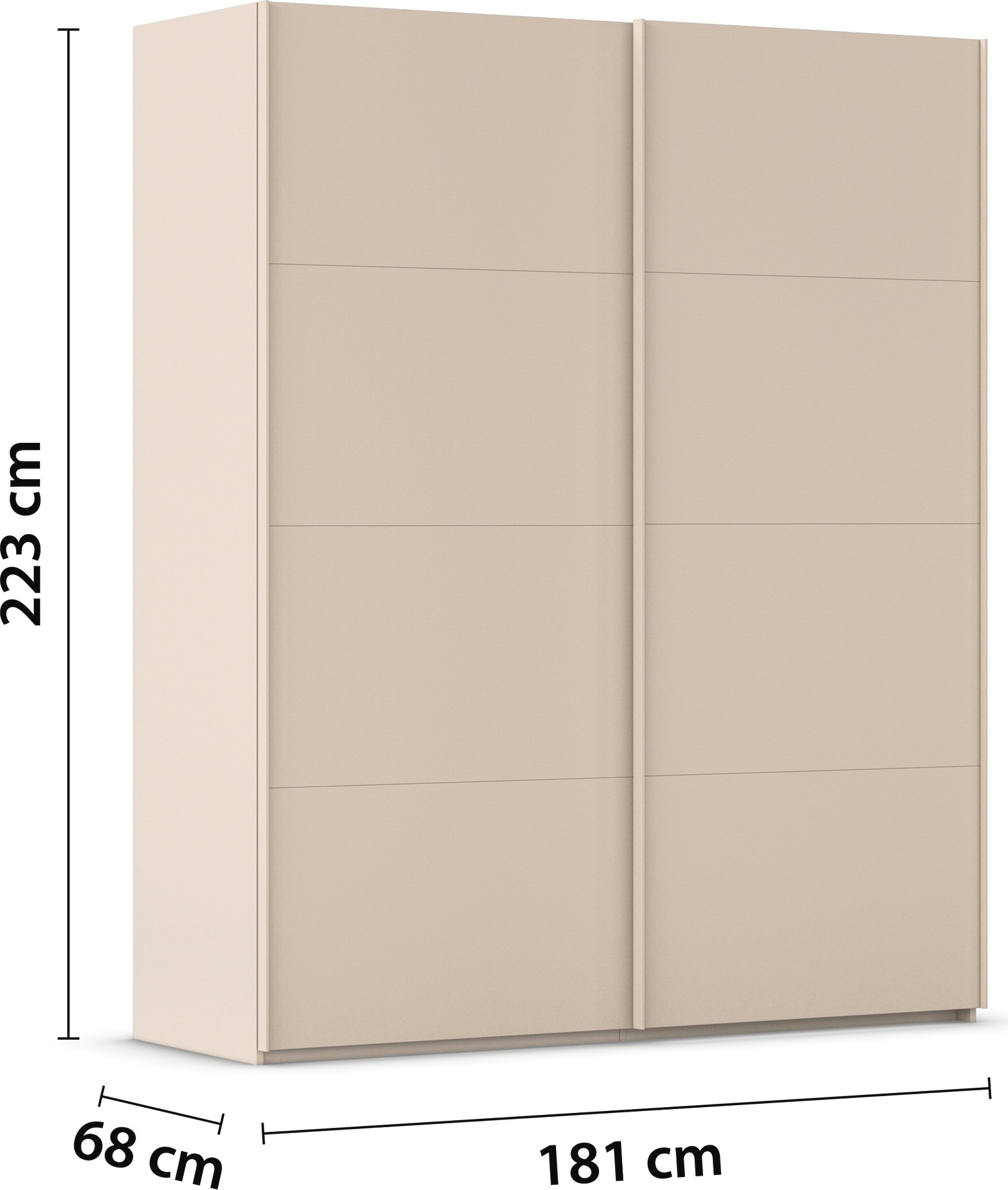 rauch Schwebetürenschrank »Kleiderschrank Schrank Garderobe Schlafzimmerschrank SCALE-FYRA«, edle viergeteilte Türen viele Farben und Griff-Farben MADE IN GERMANY
