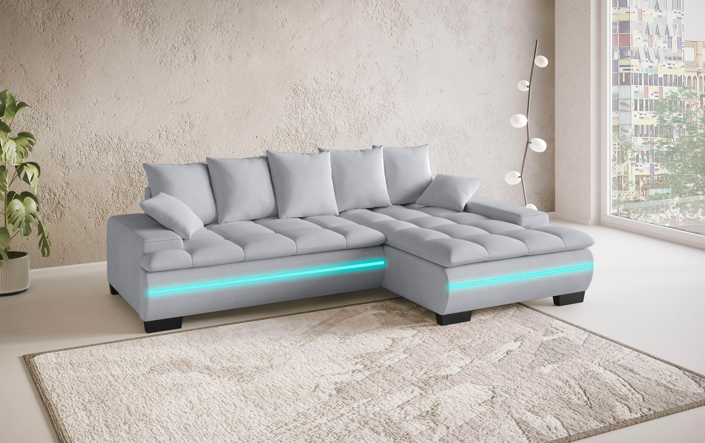 Mr. Couch Ecksofa "Haiti II, L-Form", RGB-LED Beleuchtung, wahlweise mit Ka günstig online kaufen