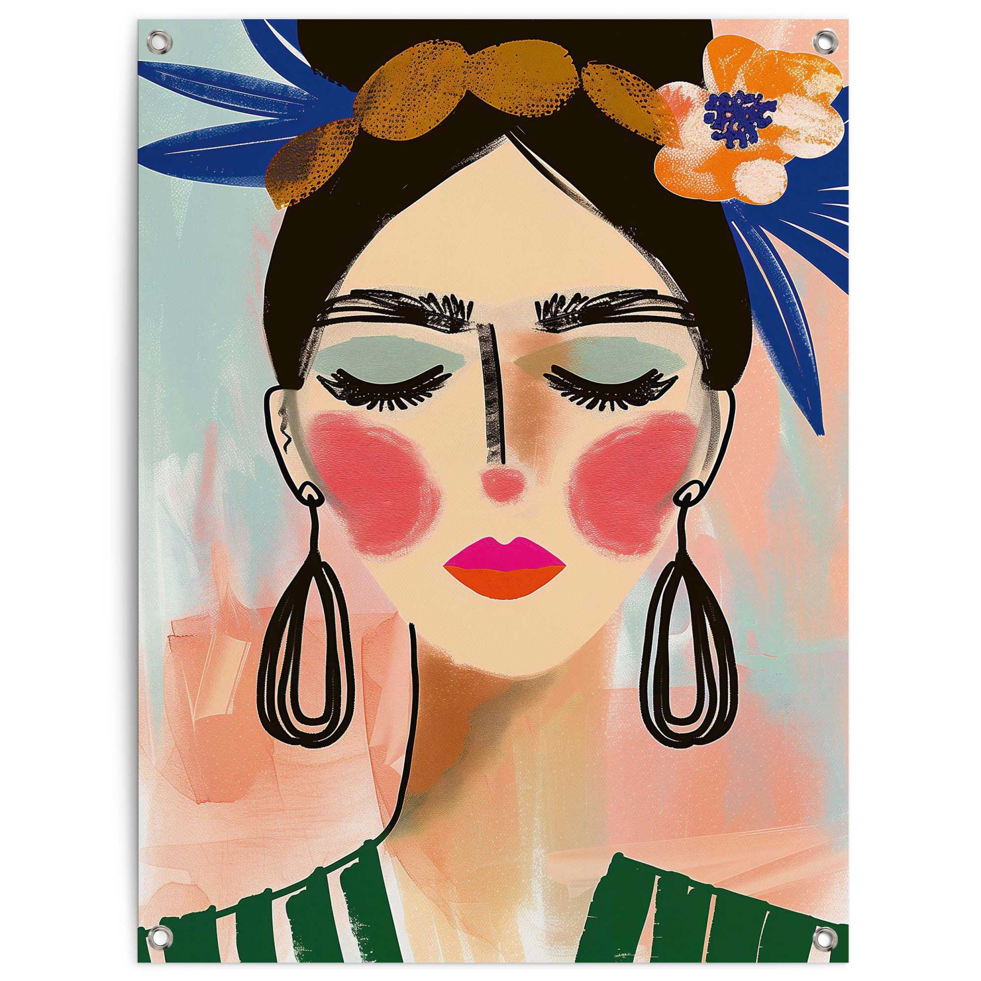Reinders Poster "Spring Face" Garten - Frau - Gesicht - Abstrakt - Mehrfarbig - Leinwand - Abstrakt